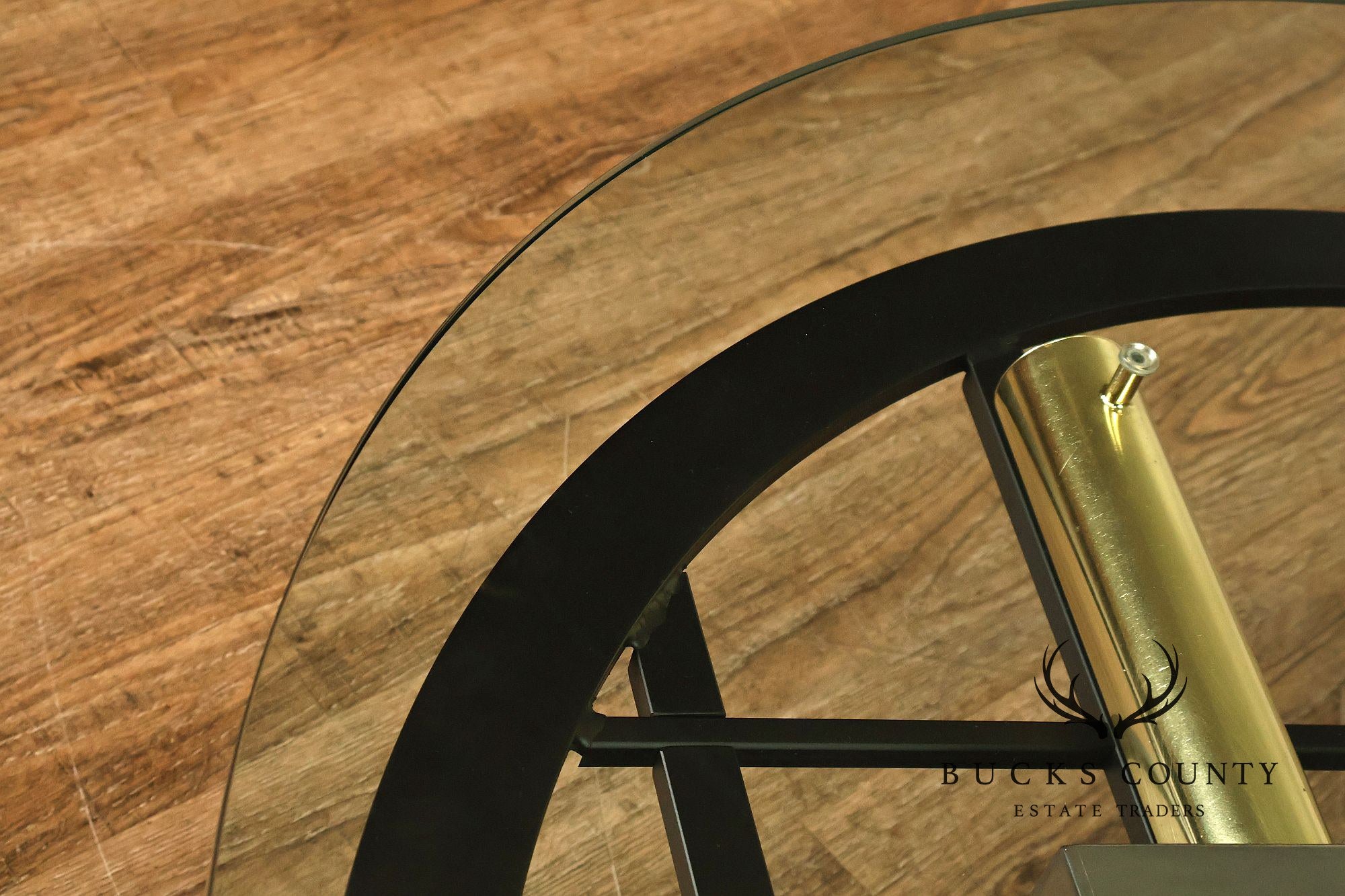 DIA Post Modern Round Glass Top Sculptural Coffee Table