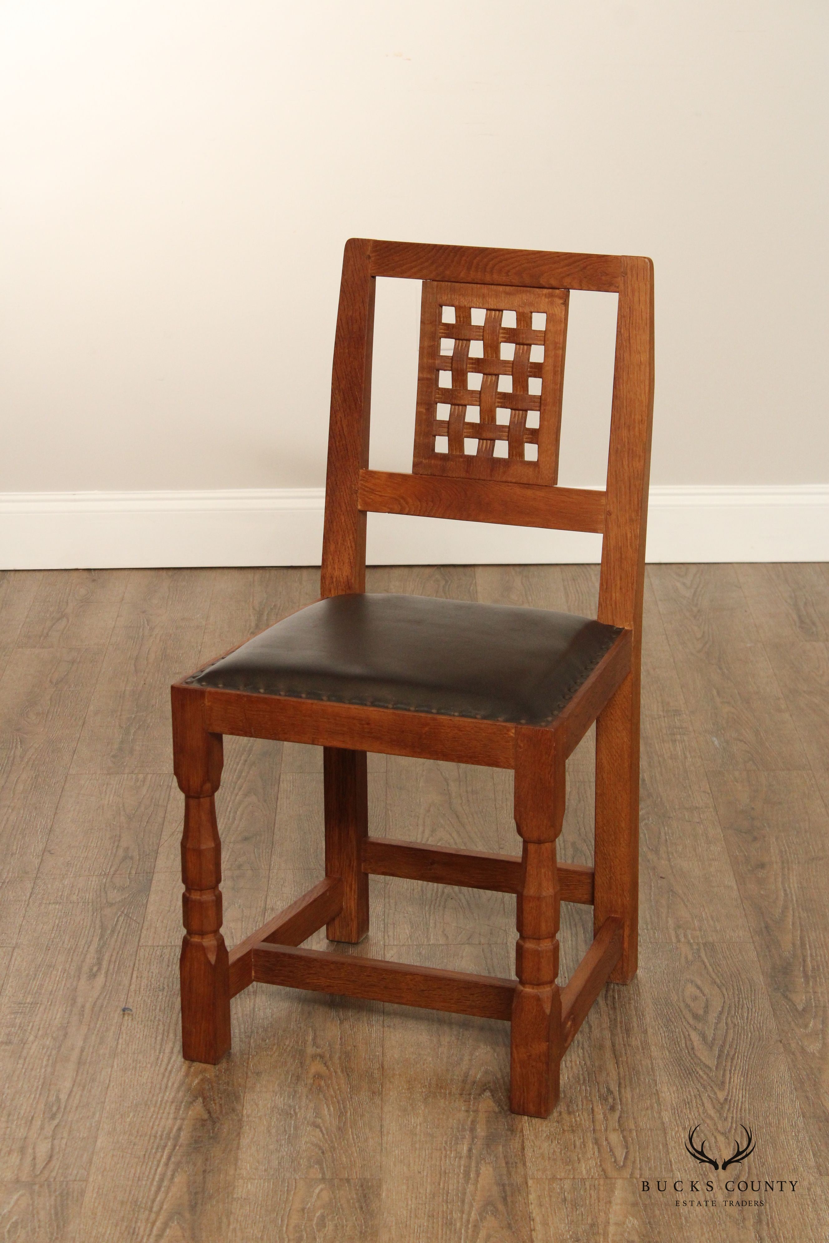 Derek Slater 'Fishman' Arts & Crafts Style Set of Six Dining Chairs