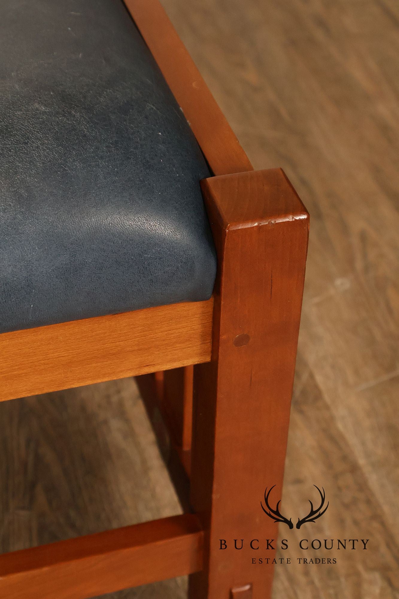 Stickley Mission Collection Cherry Bow Arm Morris Chair and Ottoman