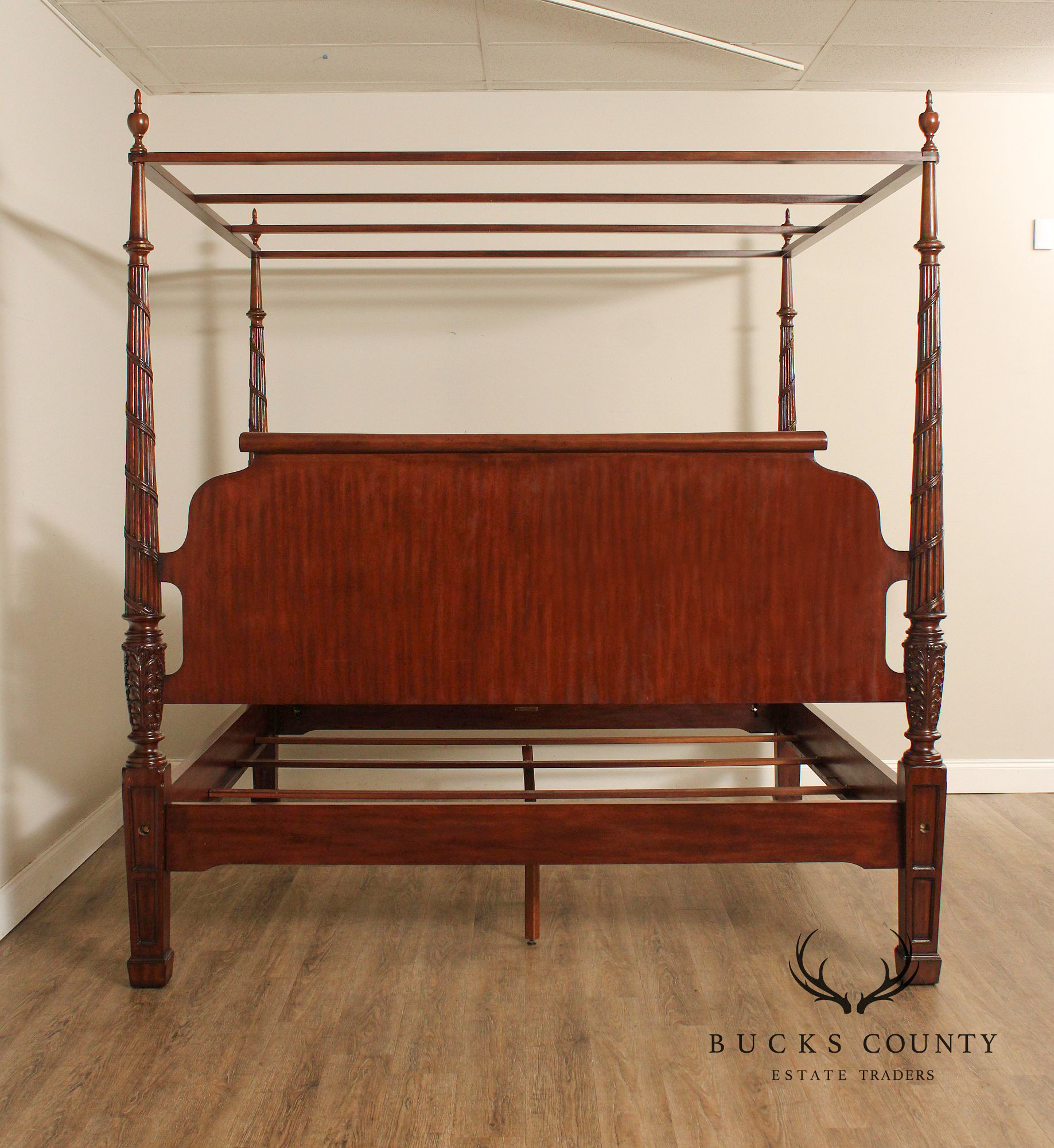 Ethan Allen Federal Style Mahogany King Poster Canopy Bed