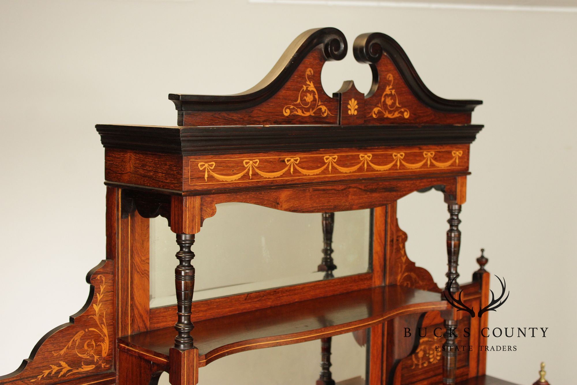 Antique Edwardian Inlaid Rosewood Sideboard