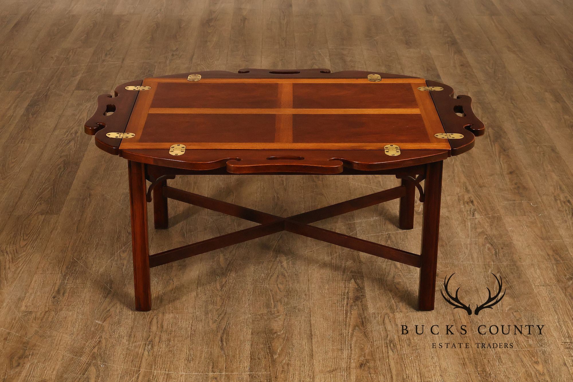 Chippendale Style Mahogany Butler's Tray Table