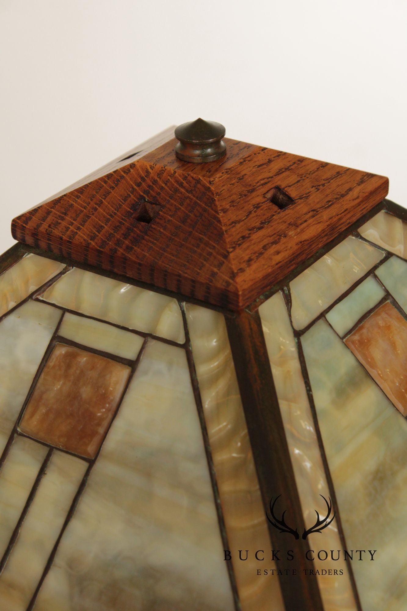 Aurora Studios Arts & Crafts Prairie Style Leaded Glass Table Lamp