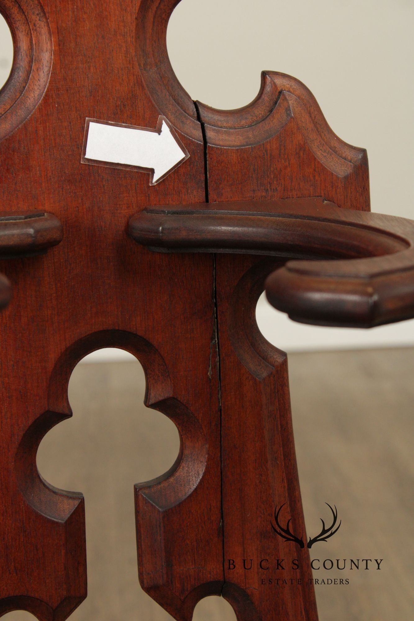 Antique Victorian Gothic Revival Umbrella Stand With Cast Iron Drip Pan