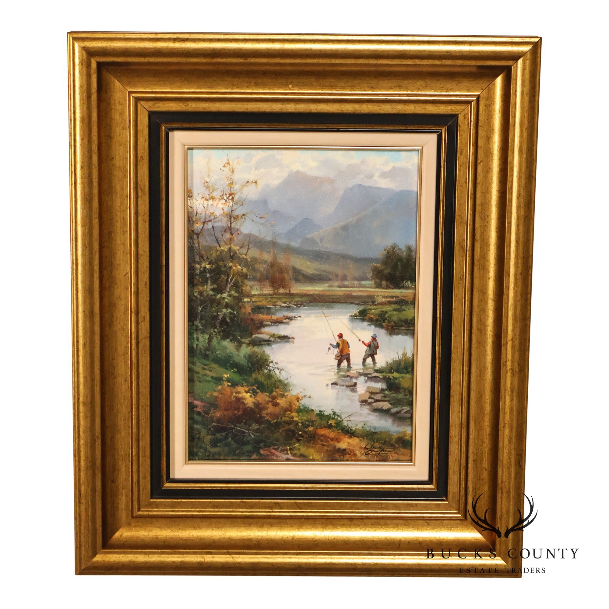Salvador Caballero Oil Painting, 'Dia de Pesca'