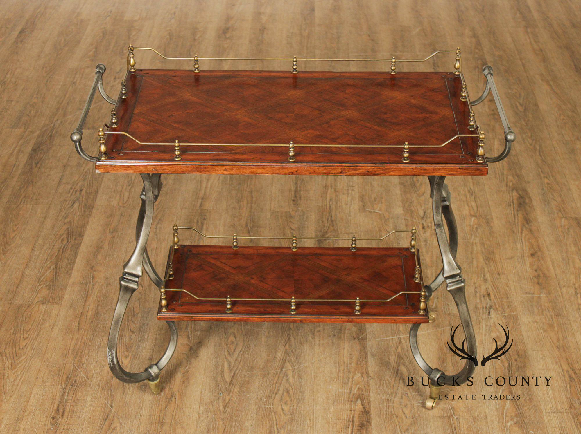 Artistica Italian Style Two-Tier Rolling Bar Cart