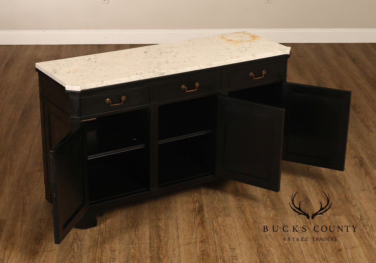Baker Furniture Marble Top Sideboard Cabinet