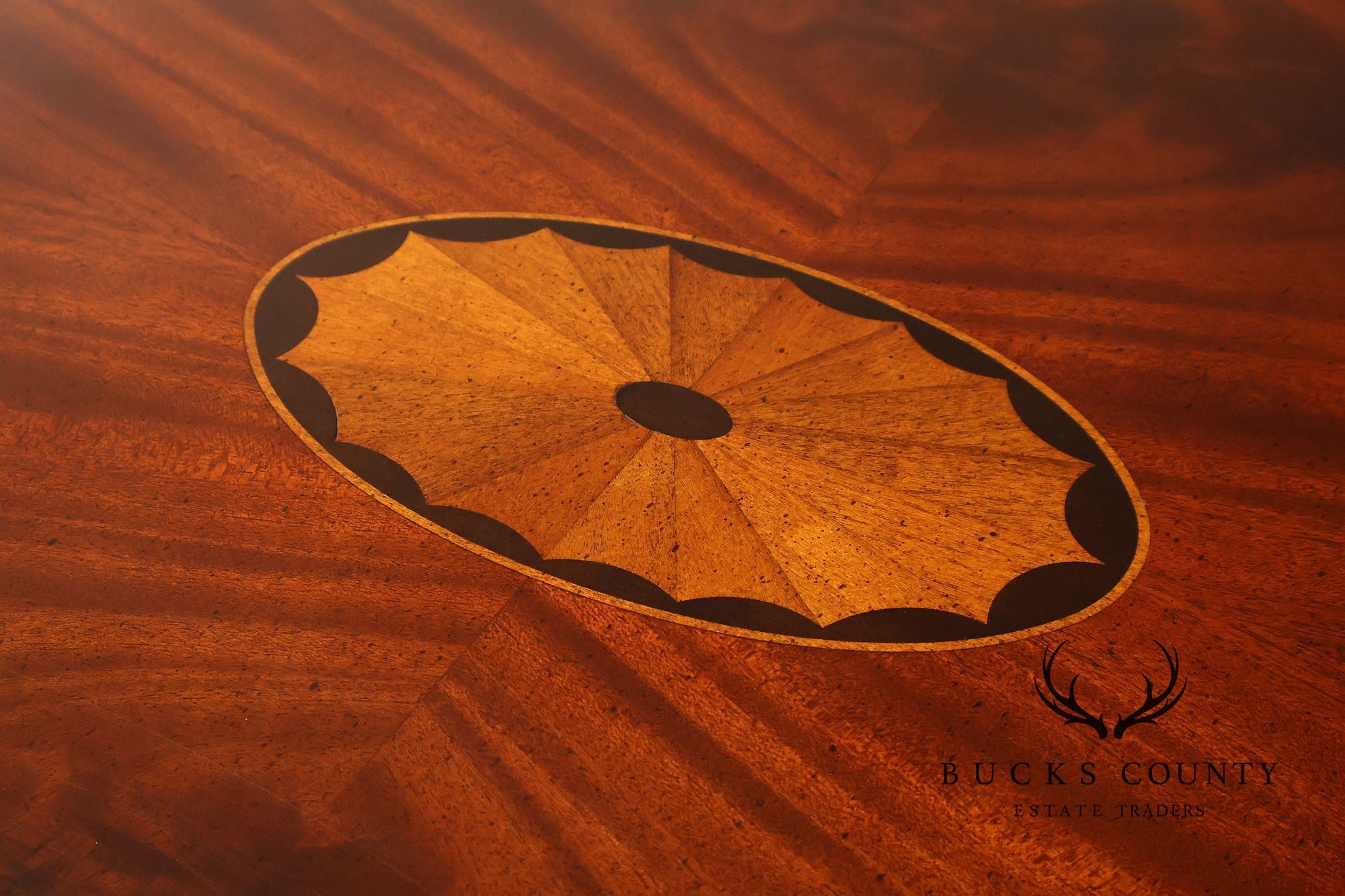 Hekman Federal Style Inlaid Mahogany Executive Desk