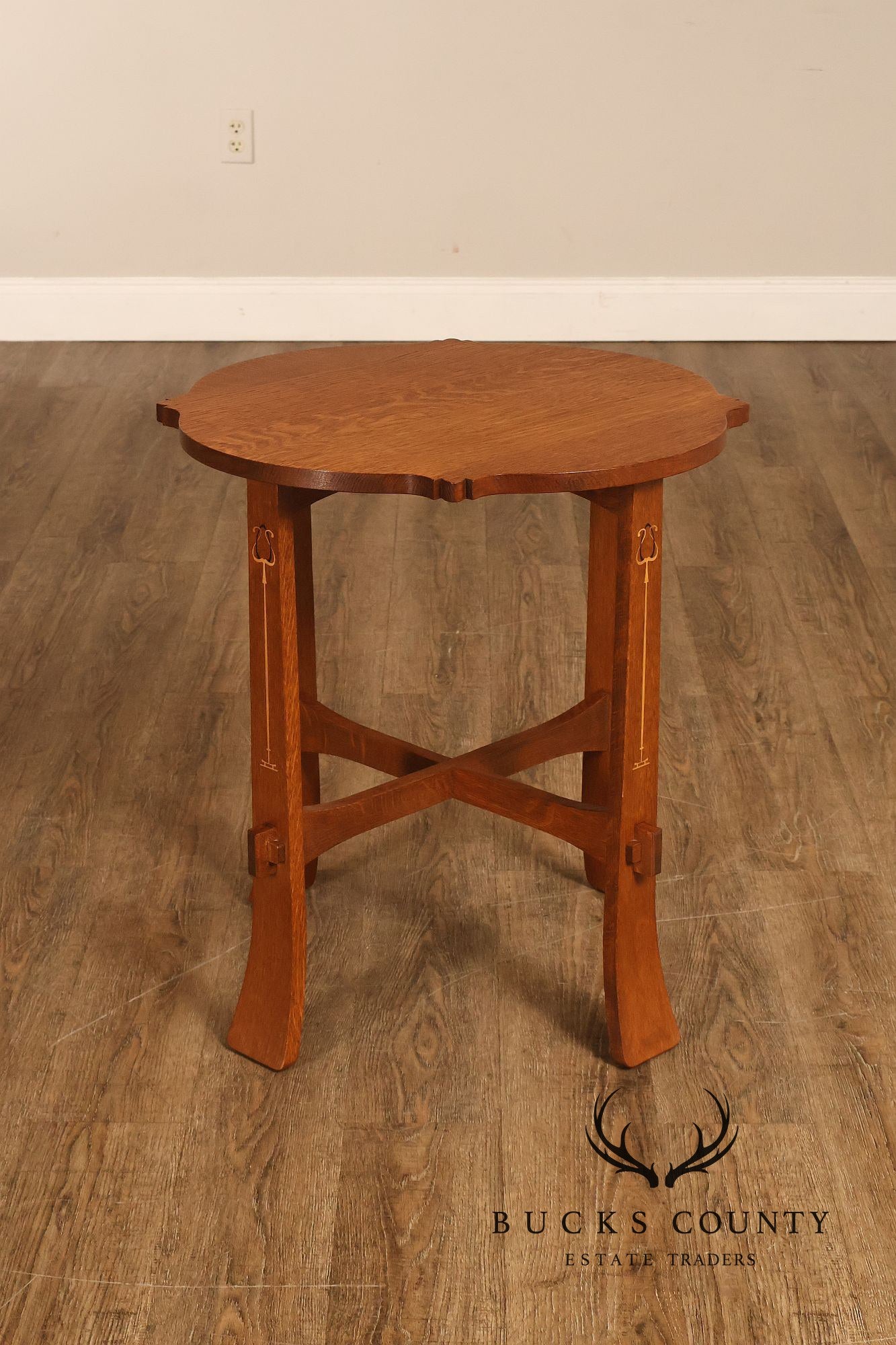 Stickley Mission Collection Harvey Ellis Inlaid Oak Tea Table