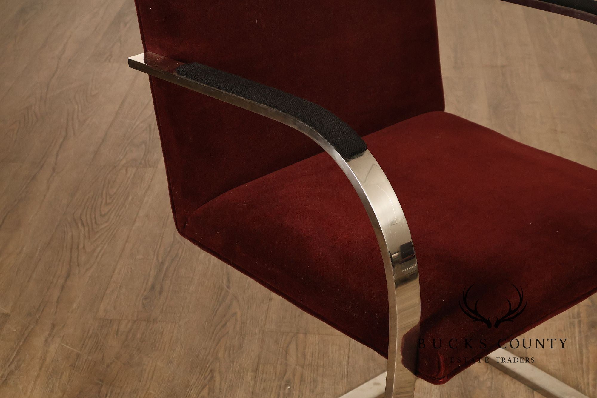 Knoll BRNO By Mies Van Der Rohe Mid Century Modern Set of Six Flat Bar Chrome Dining Chairs