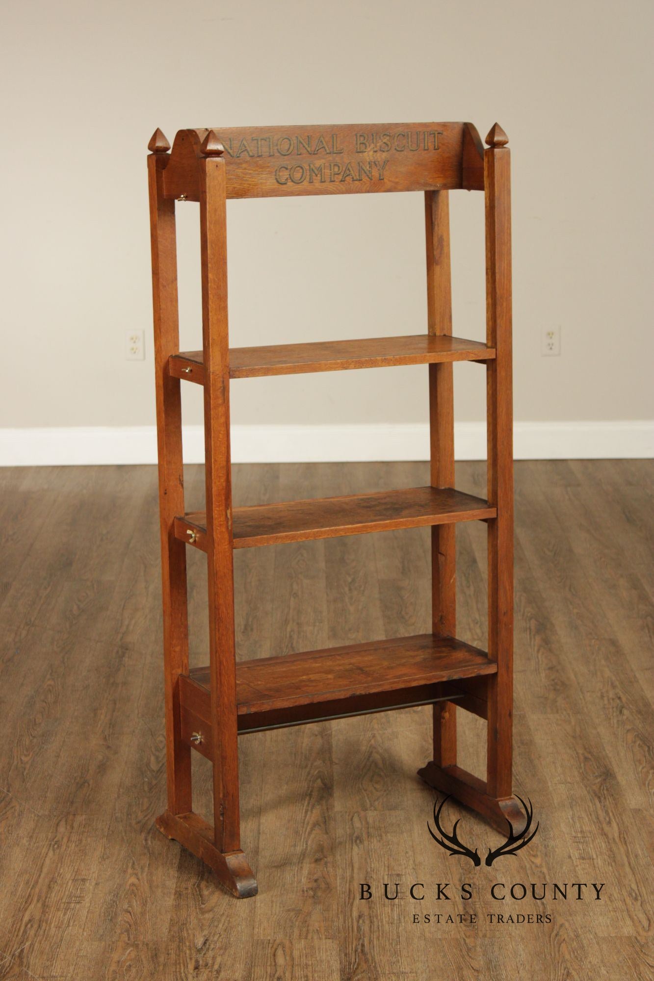 National Biscuit Company Arts & Crafts Oak Display Shelf