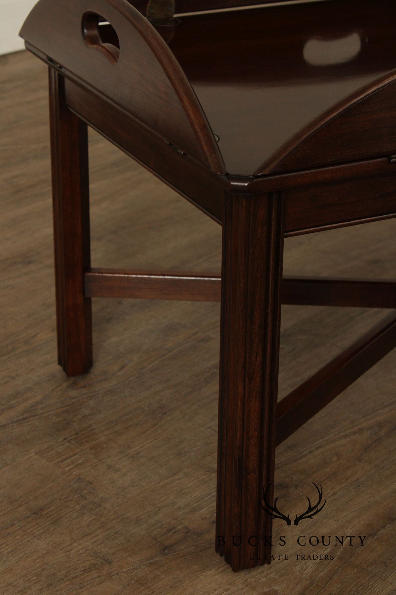 Ethan Allen Georgian Court Collection Chippendale Style Cherry Butler's Tray Coffee Table