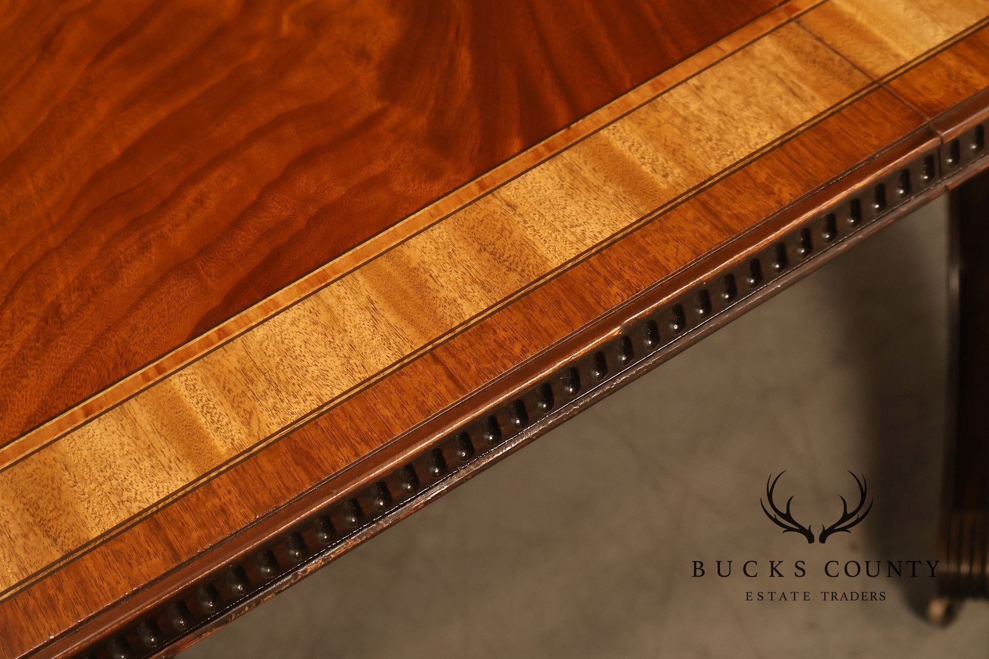 Maitland Smith Greek Key Mahogany & Satinwood Banded Dining Table