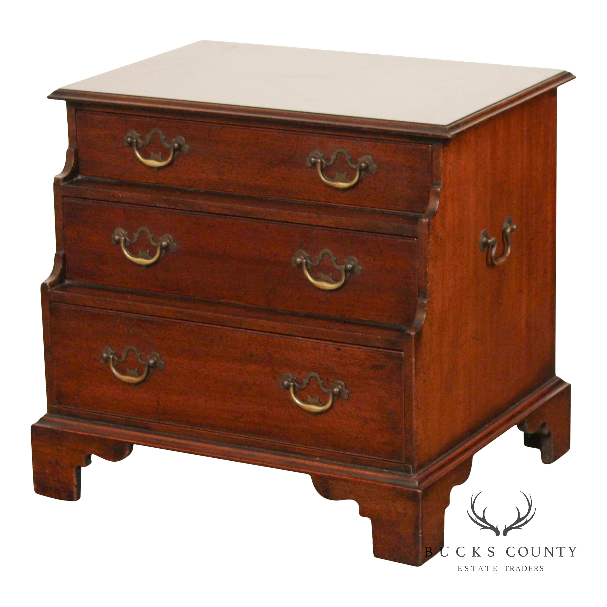 English George III Style Mahogany Three-Drawer Chest Side Table