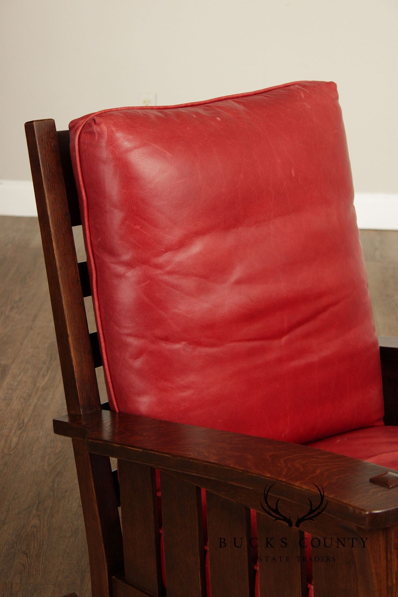 Stickley Mission Collection Oak And Leather Rocker