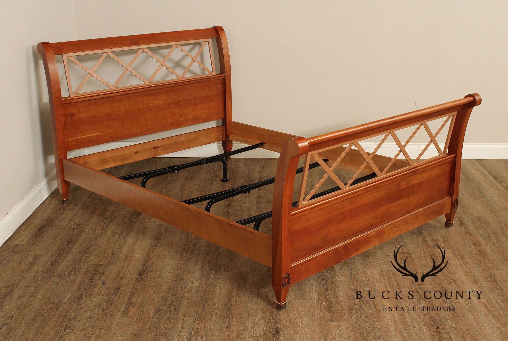Harden Directoire Style Cherry Sleigh Queen Bed