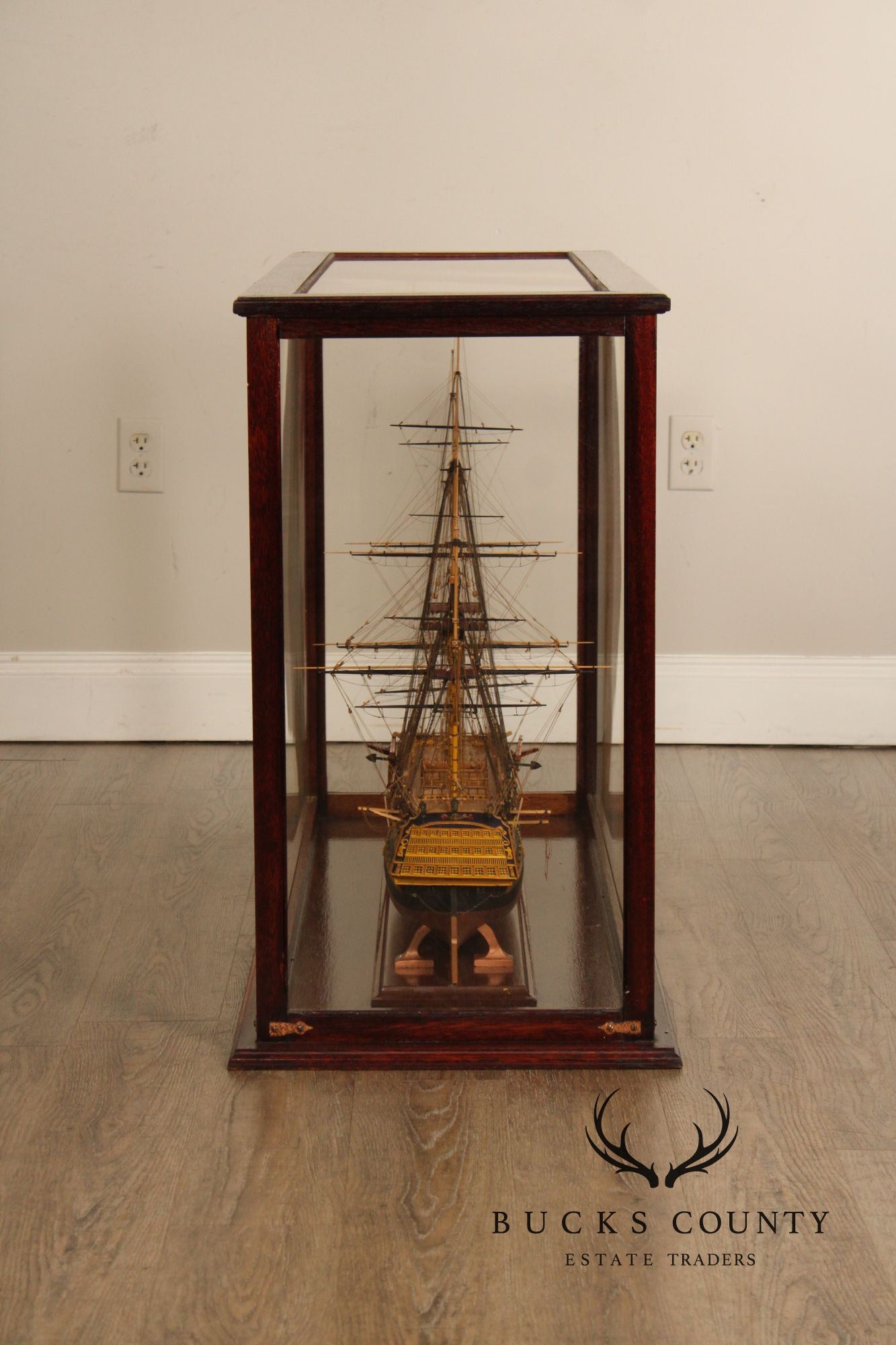 Model Ship 'HMS Victory' In Wooden Display Case
