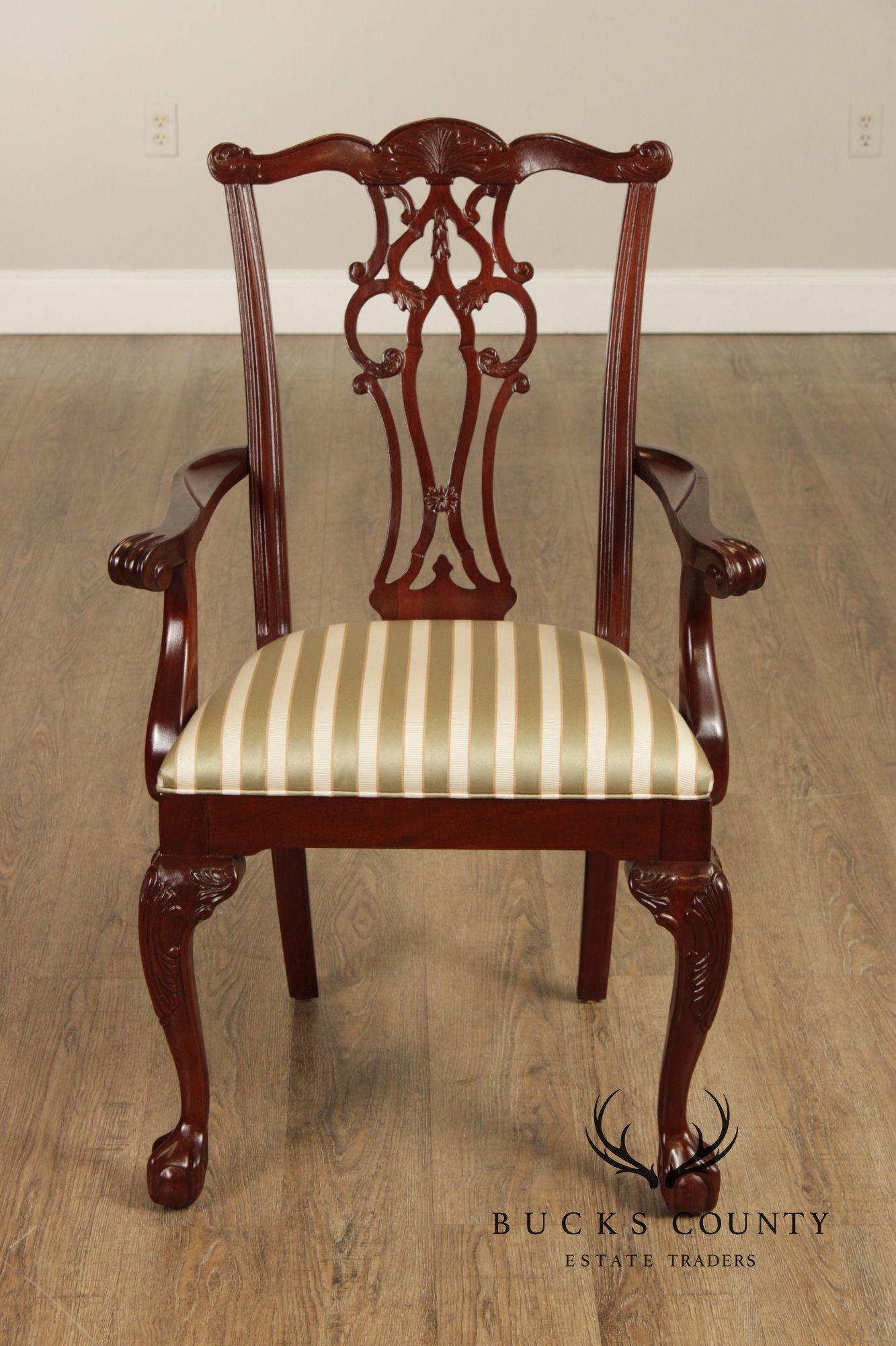 Ethan Allen 18th Century Mahogany Collection Set Of 8 Chippendale Style Dining Chairs