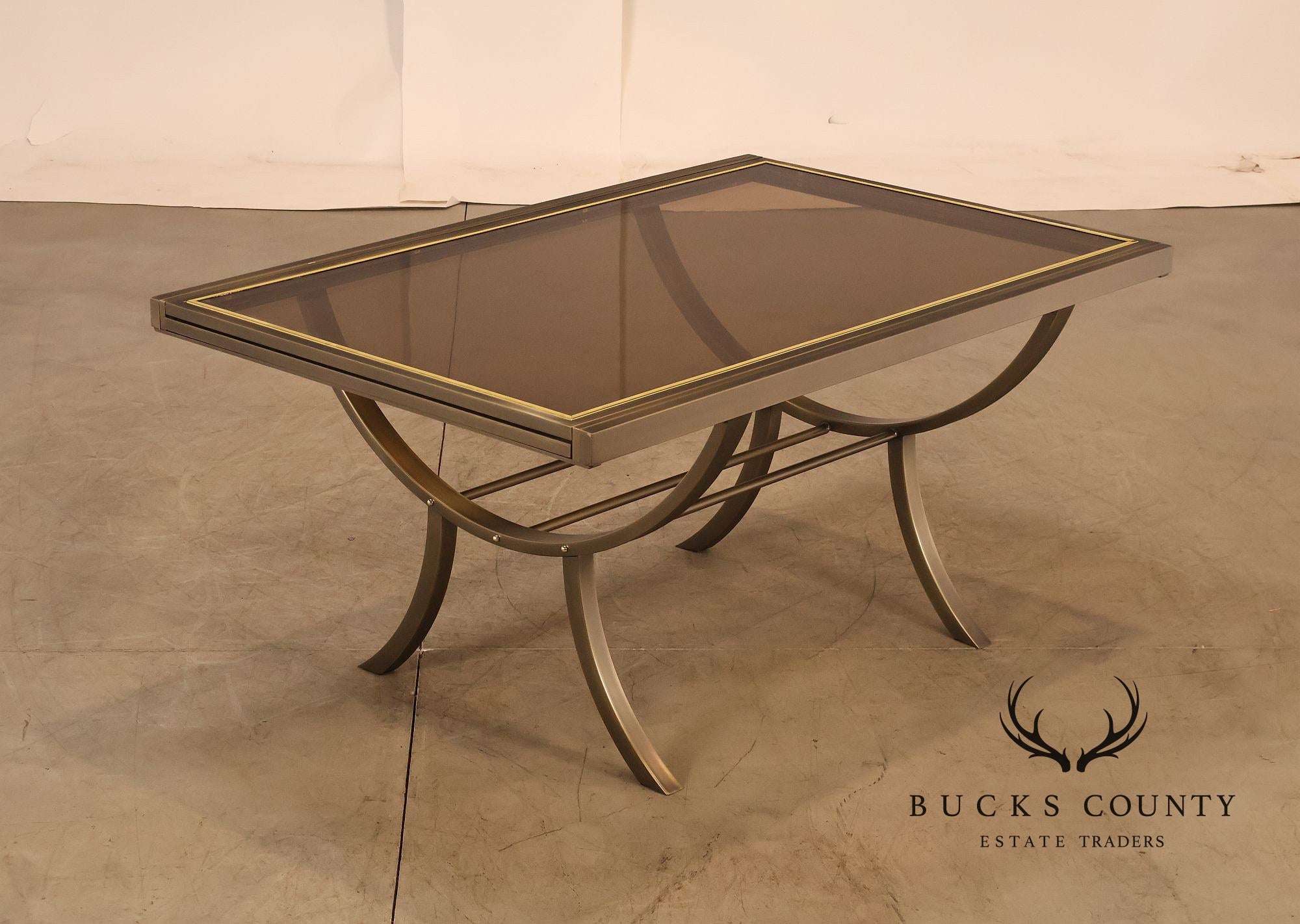 DIA Design Institute of America Glass Top Expandable Dining Table