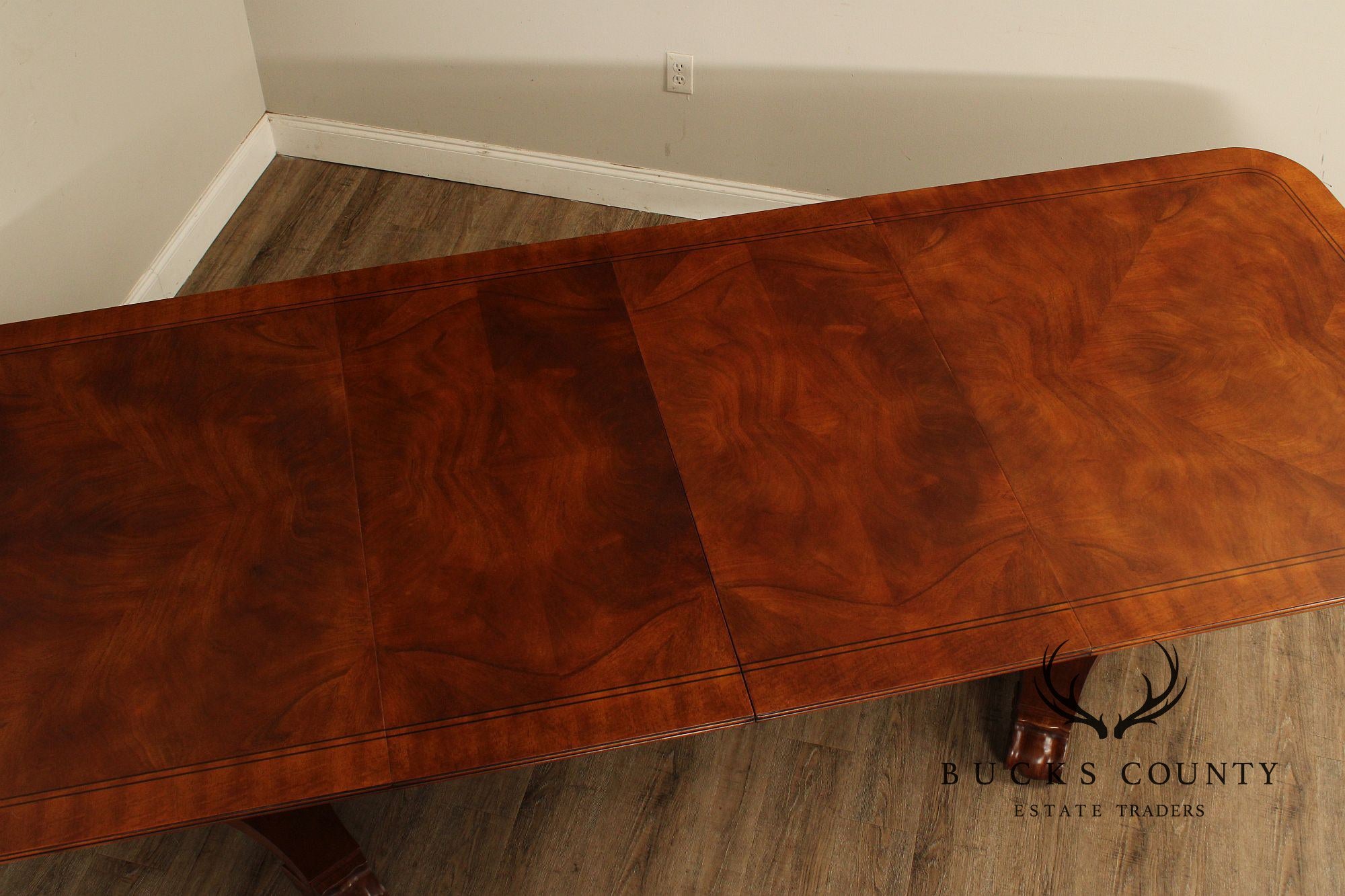 Empire Style Double Pedestal Mahogany Dining Table