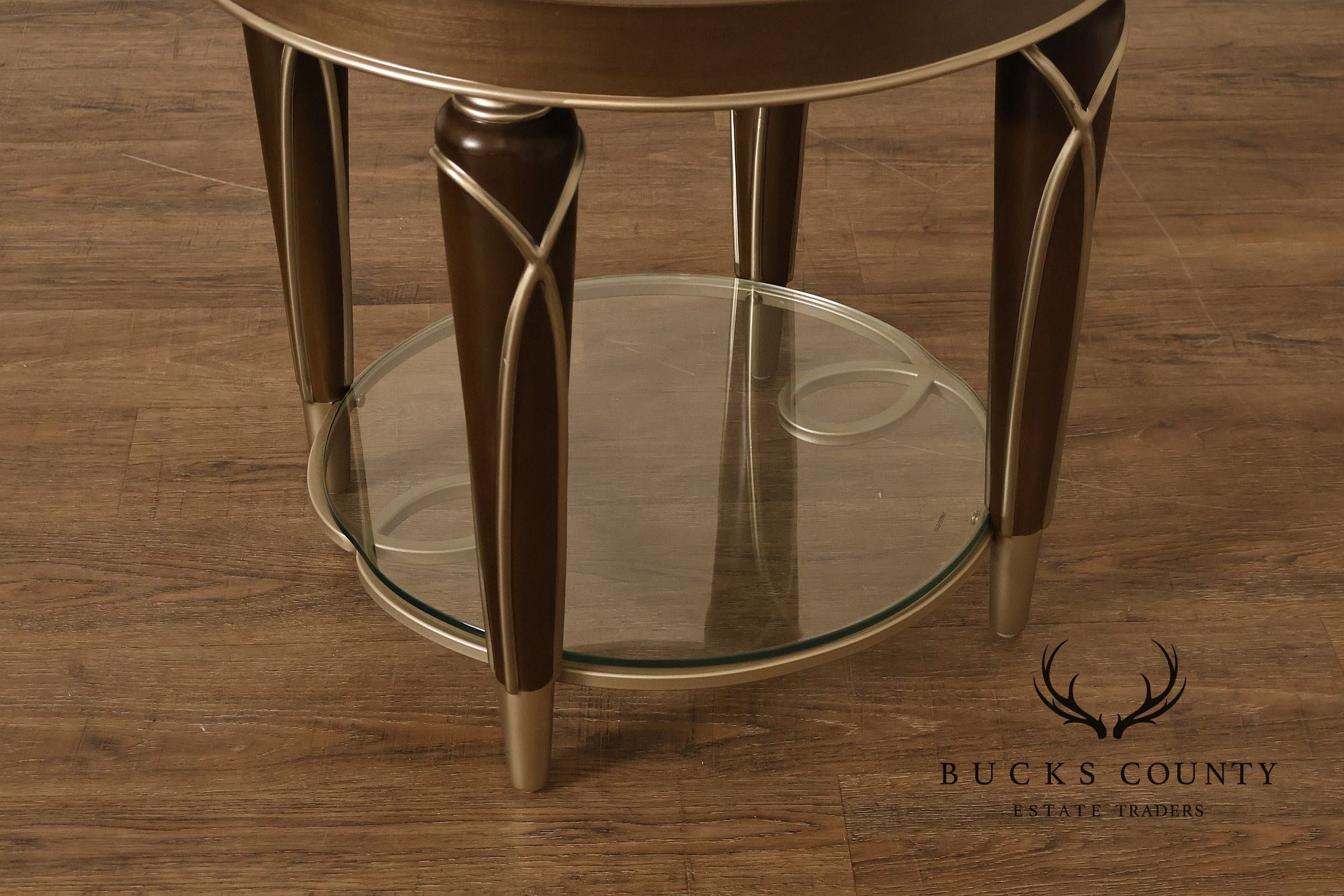 Michael Amini 'Villa Cherie' Round Two-Tier Side Table