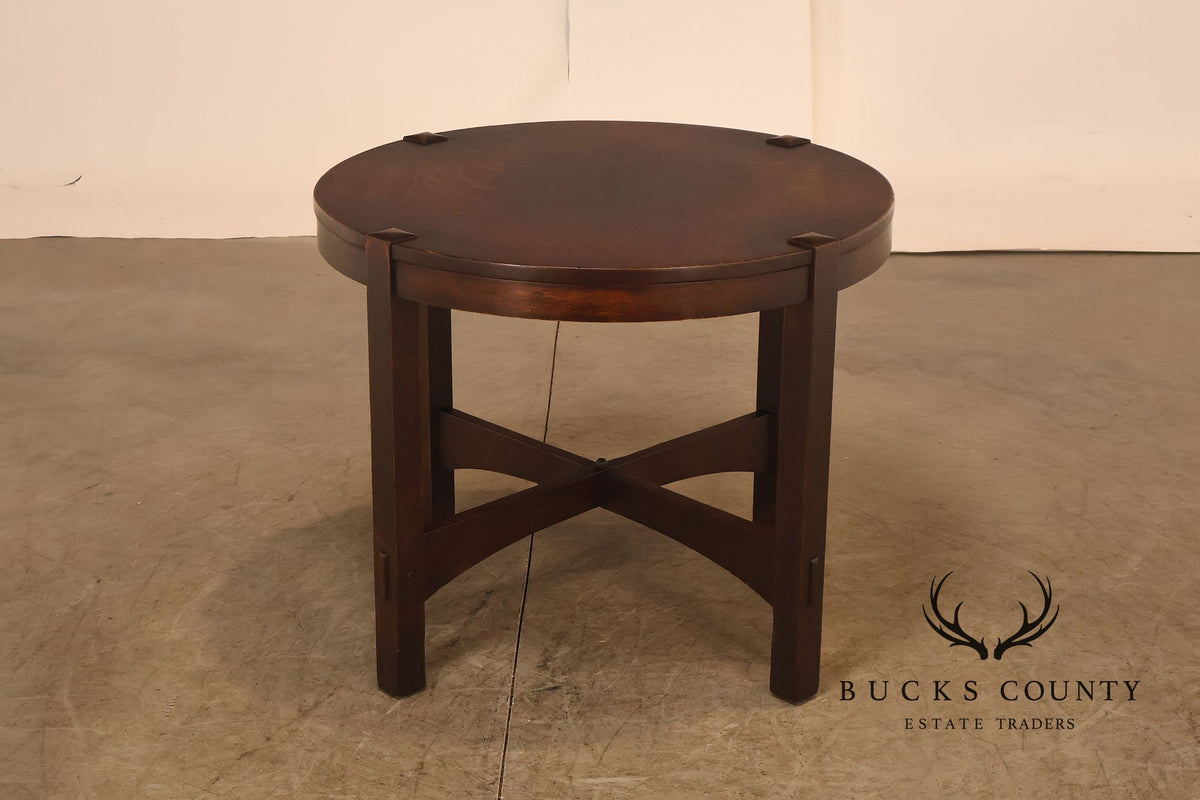 Antique Gustav Stickley Model #645 Mission Oak Round Center Table