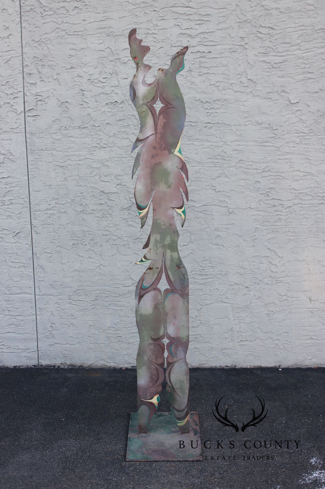 Raymond Rocklin Painted Metal Abstract Sculpture