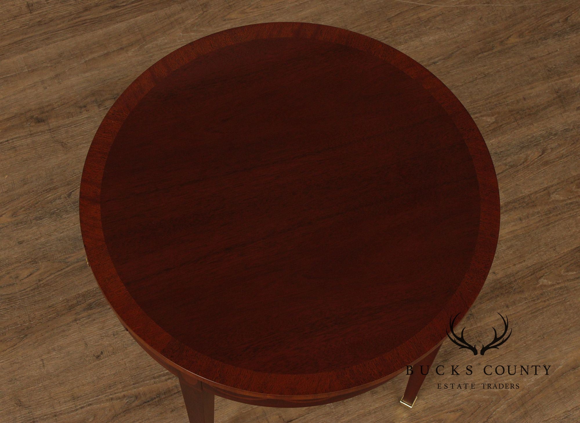 Baker Federal Style Inlaid Mahogany Round occasional Table