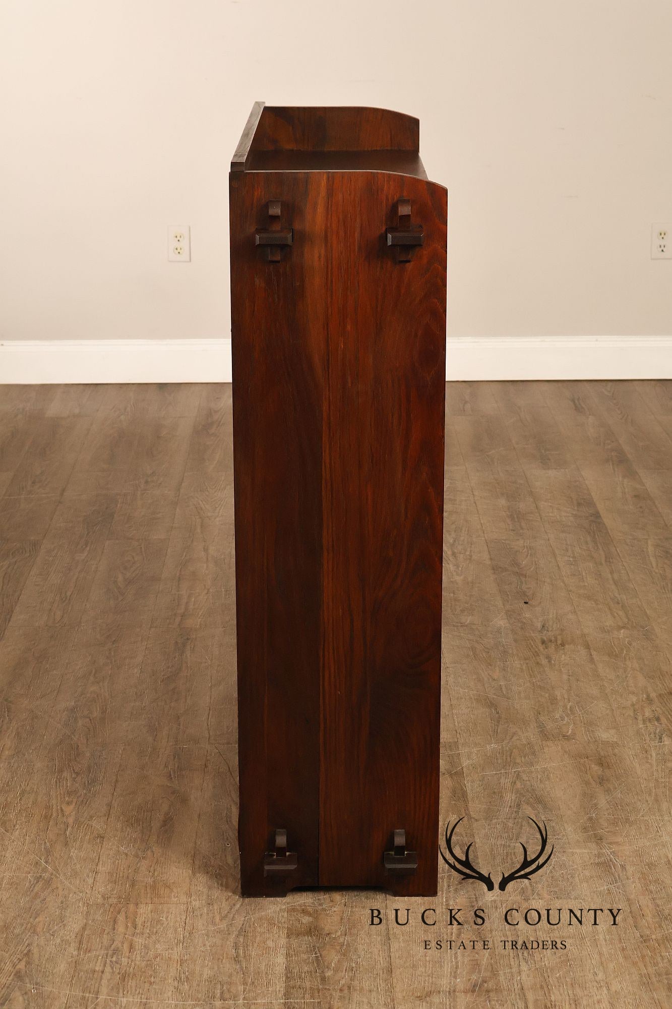 Antique Lifetime Mission Oak Two Door Bookcase Cabinet