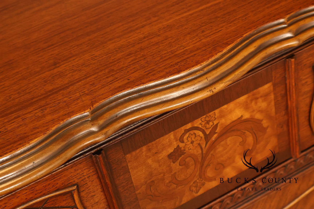 French Louis XV Style Satinwood High Chest Of Drawers