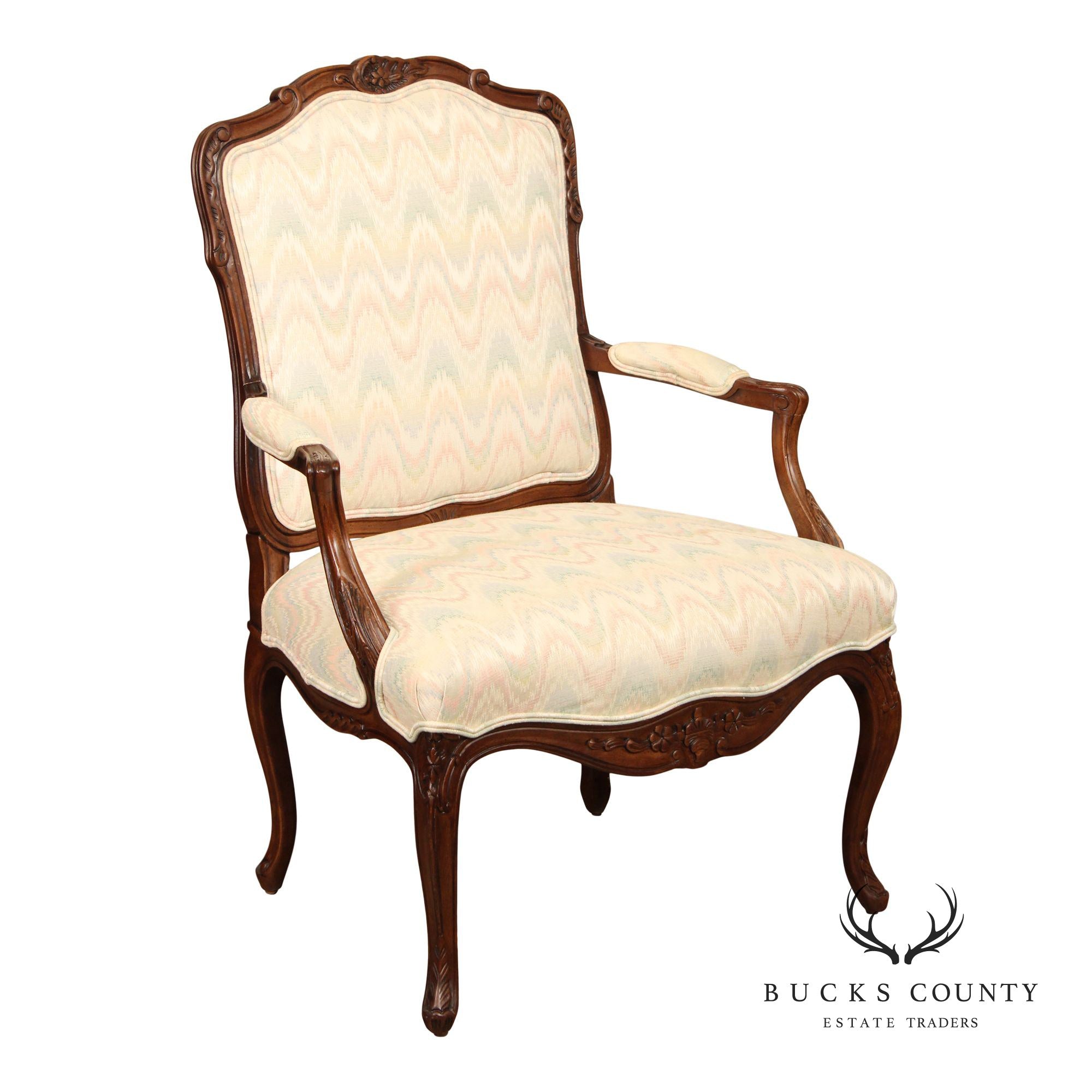 French Louis XV Style Fauteuil Armchair