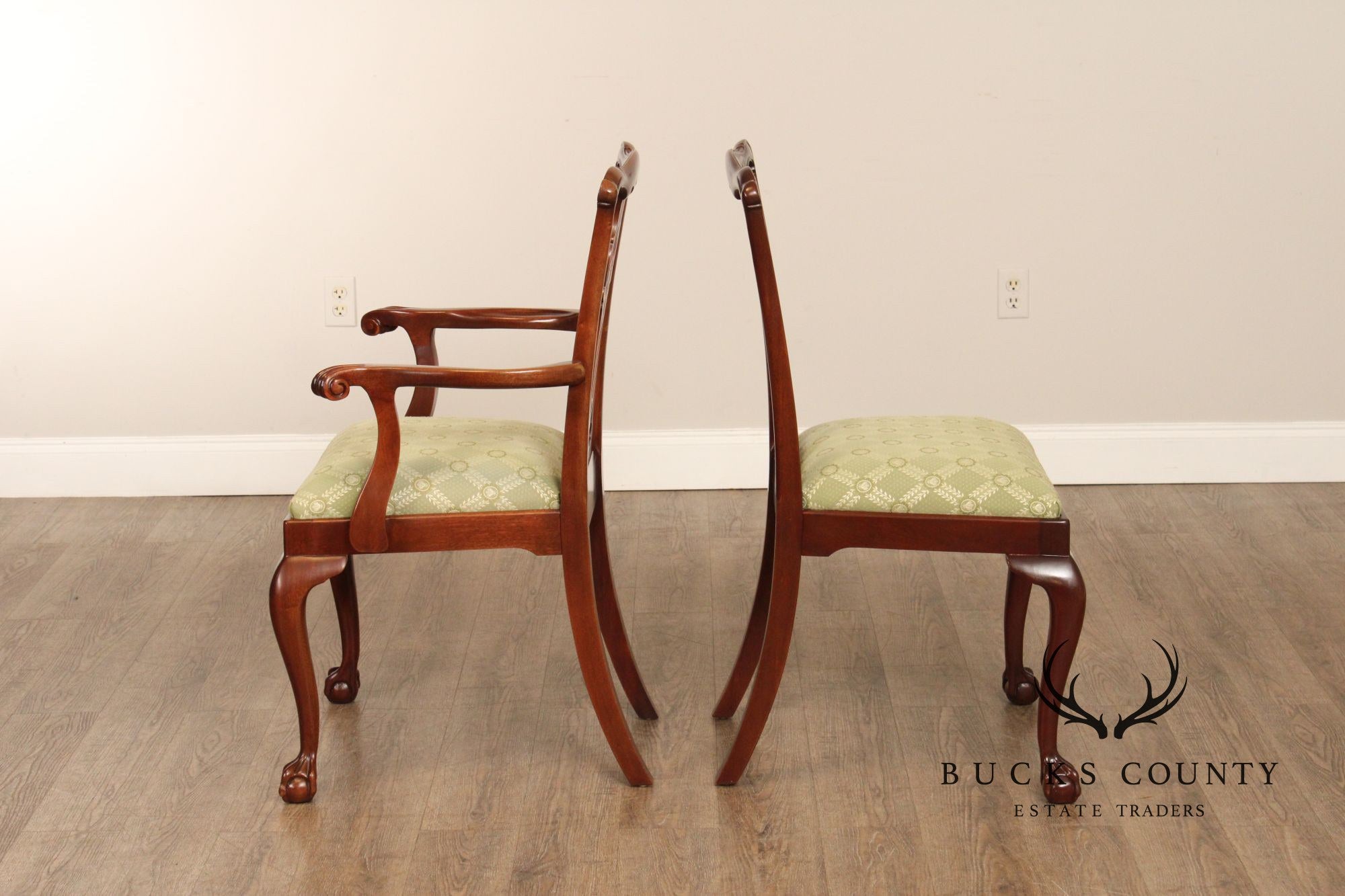 Councill Chippendale Style Set of Ten Mahogany Dining Chairs
