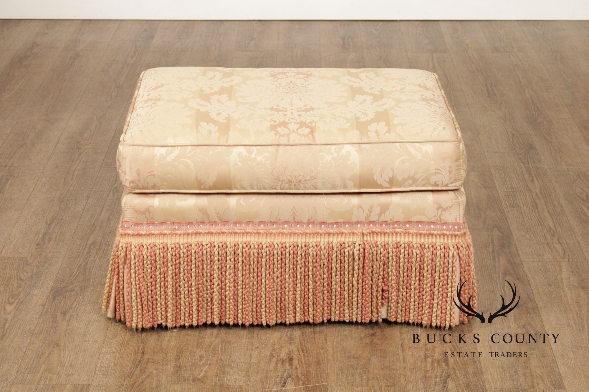 Century Furniture Pair of Fringed Ottomans