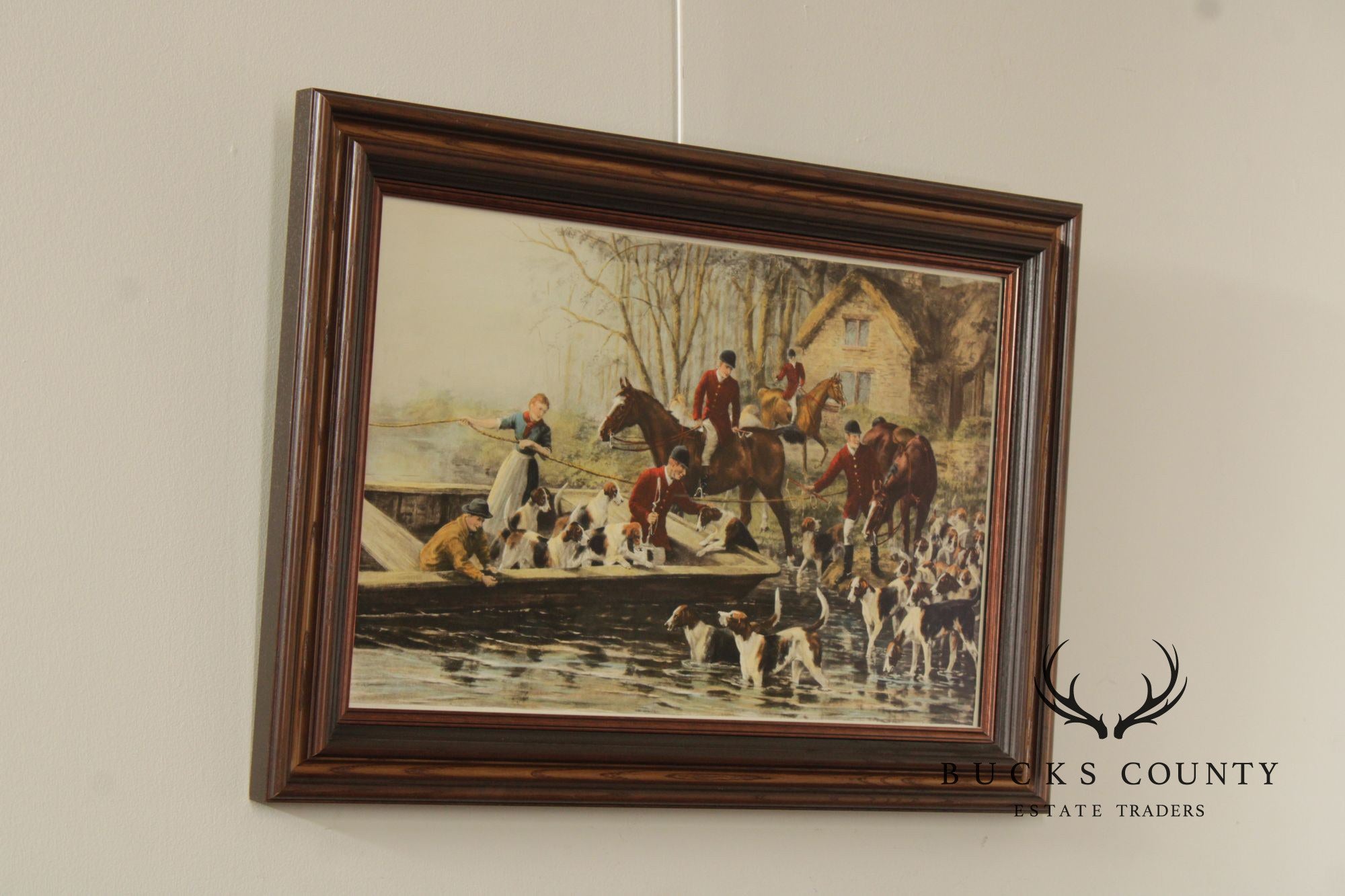 D.F. Thomson English Hunt Print, 'Home by the Ferry'