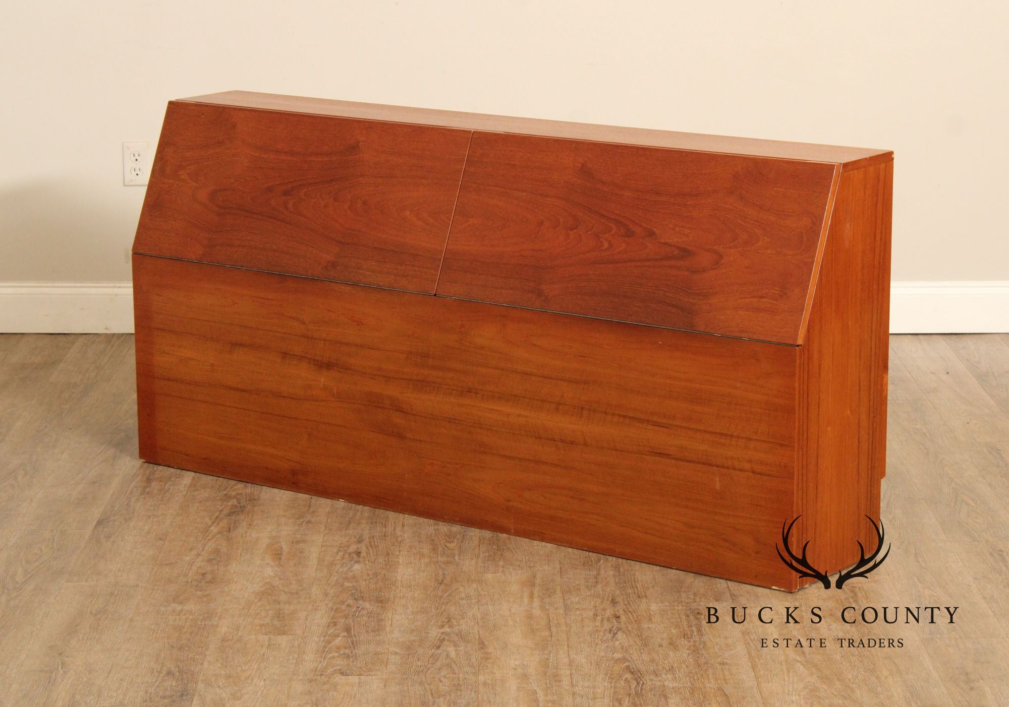 Danish Modern Teak Queen Storage Headboard