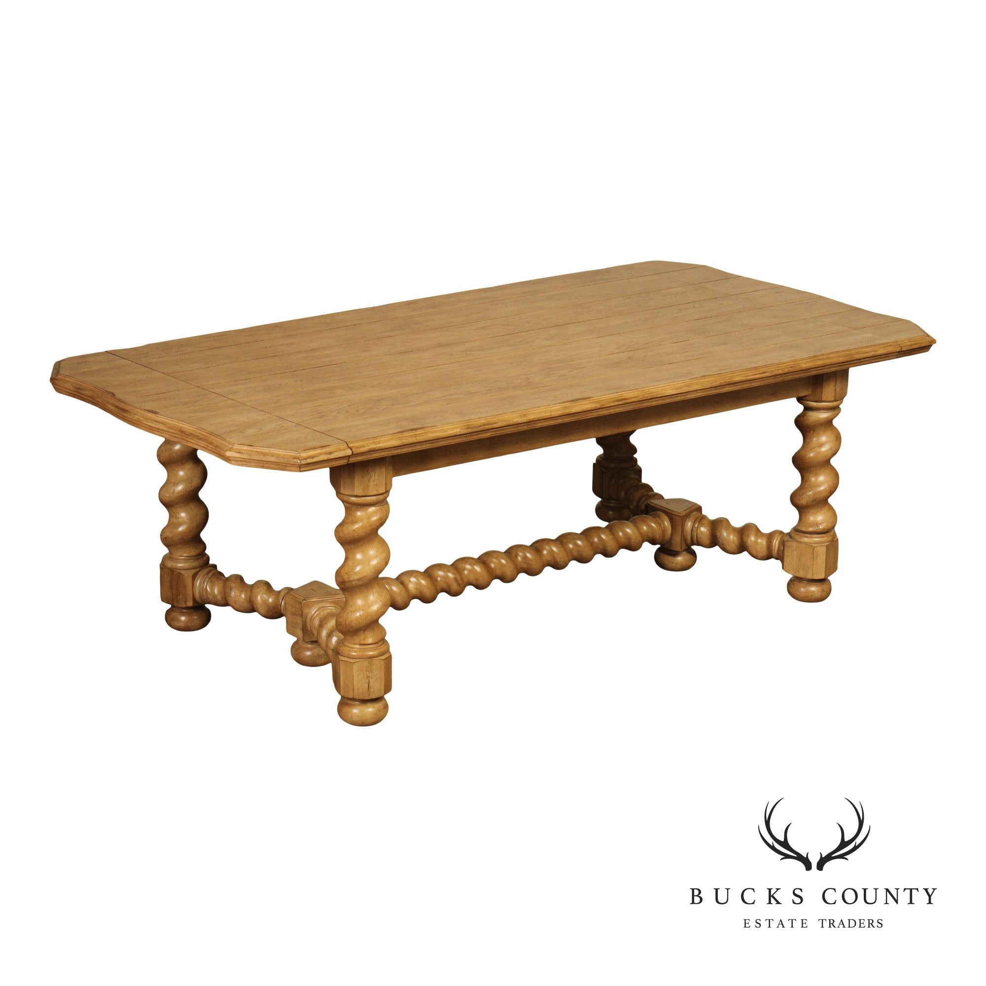 Bernhardt Spanish Revival Style Oak Extension Dining Table