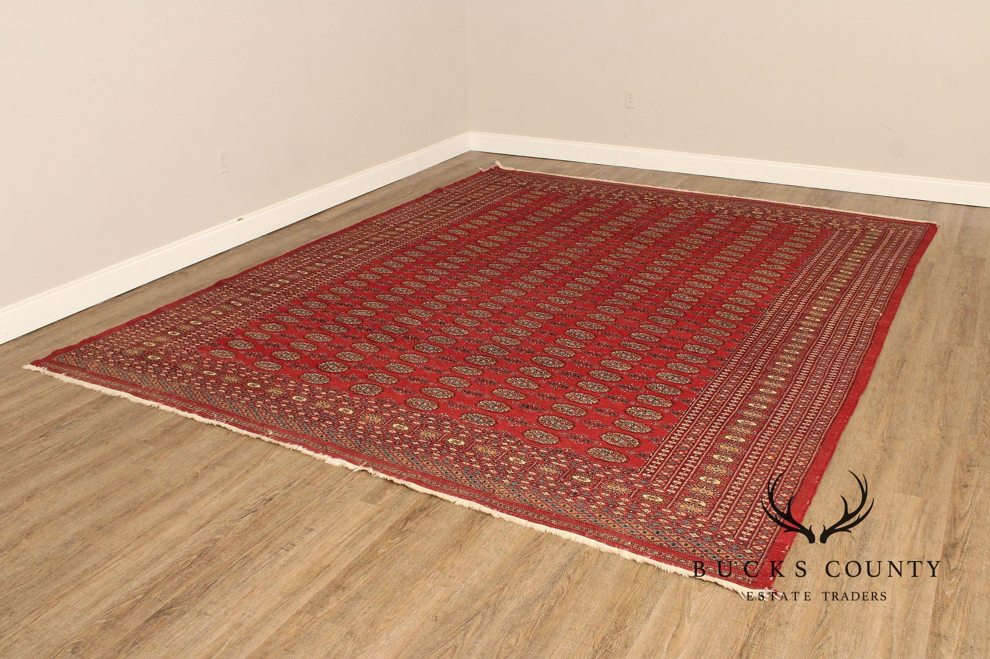 Persian Bokhara Style Red Wool Room Size Area Rug