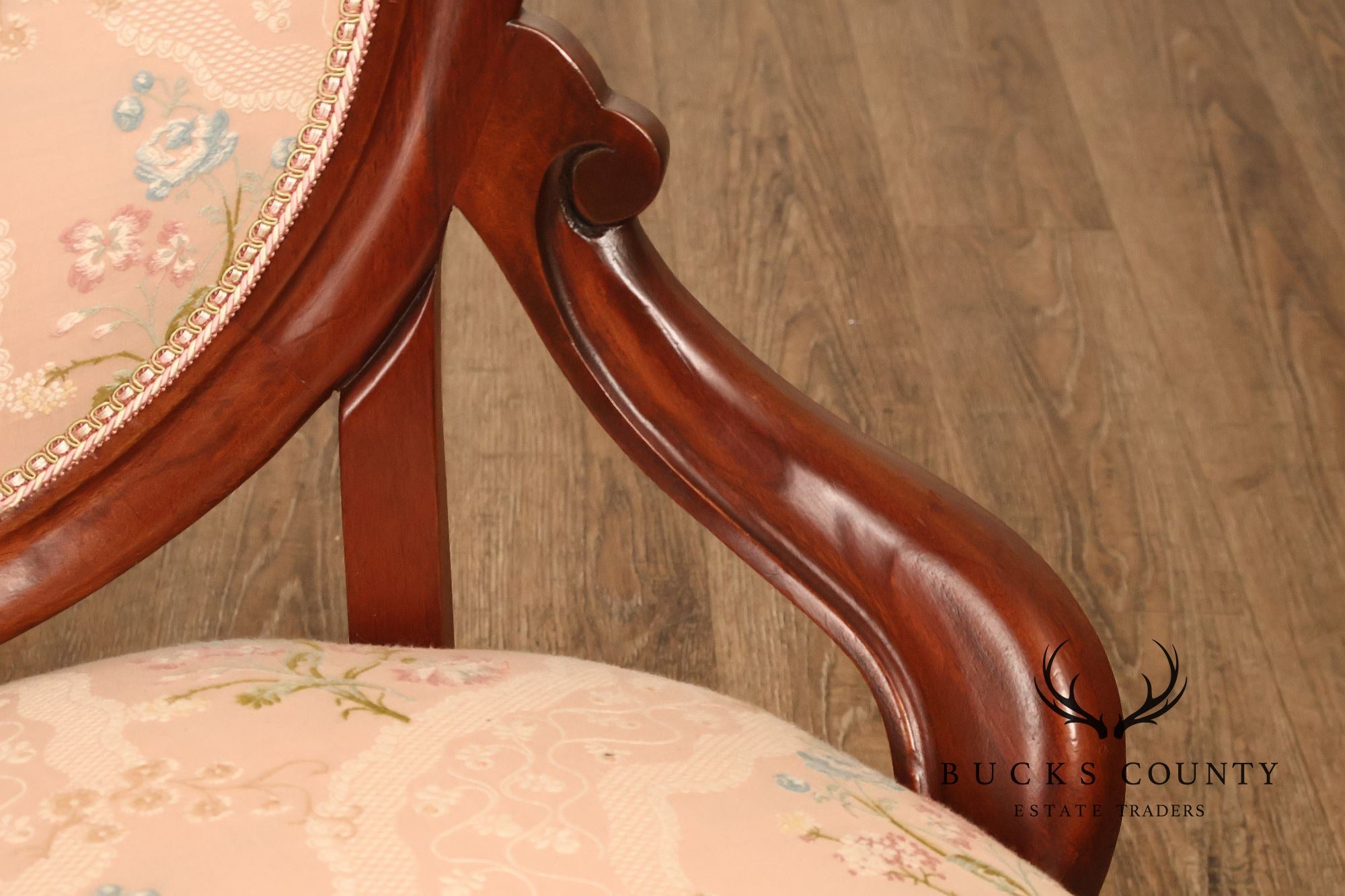 Antique Victorian Walnut Pair Of His And Hers Parlor Armchairs