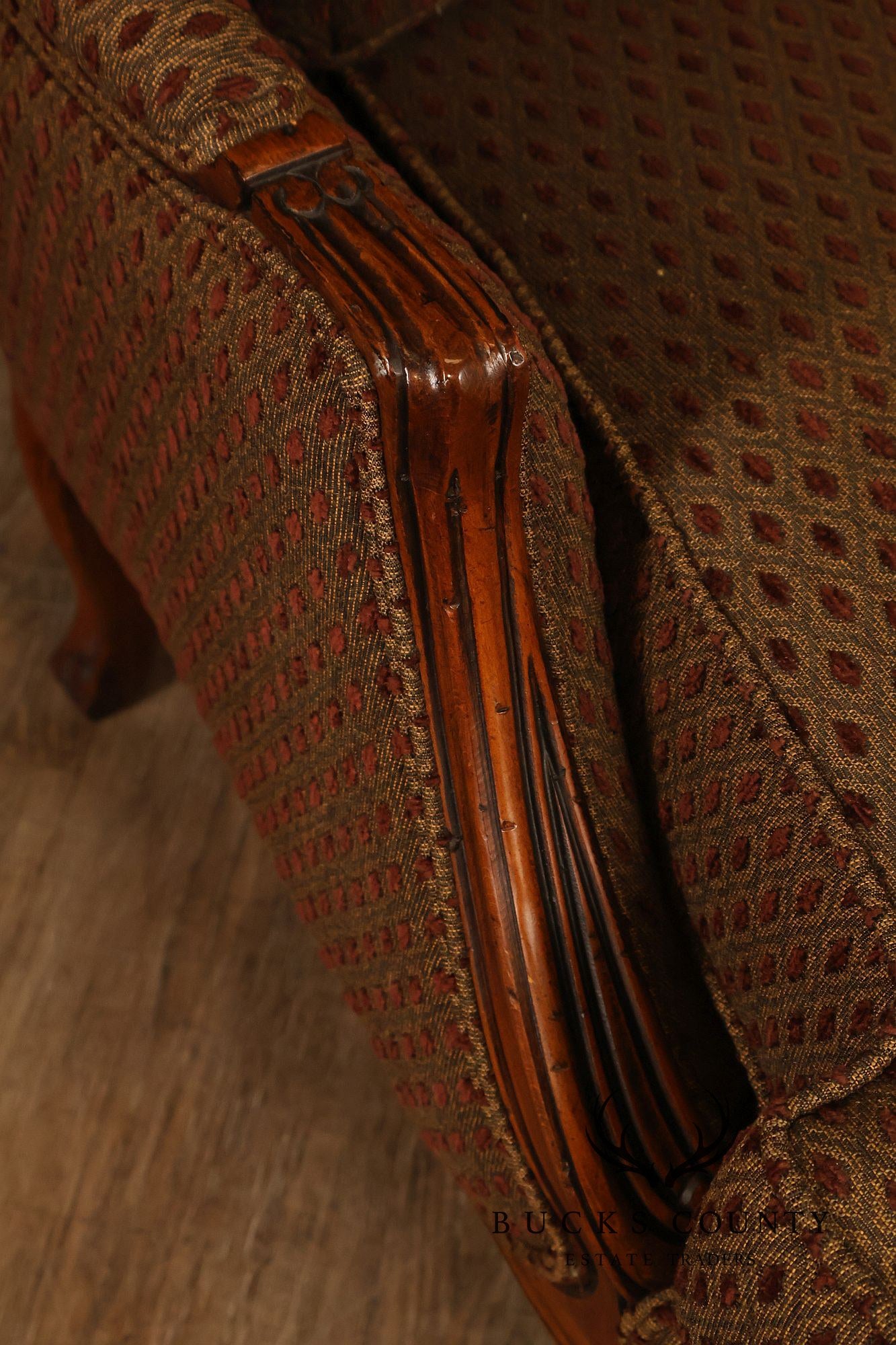 Ethan Allen French Louis XV Style 'Versailles' Armchair and Ottoman