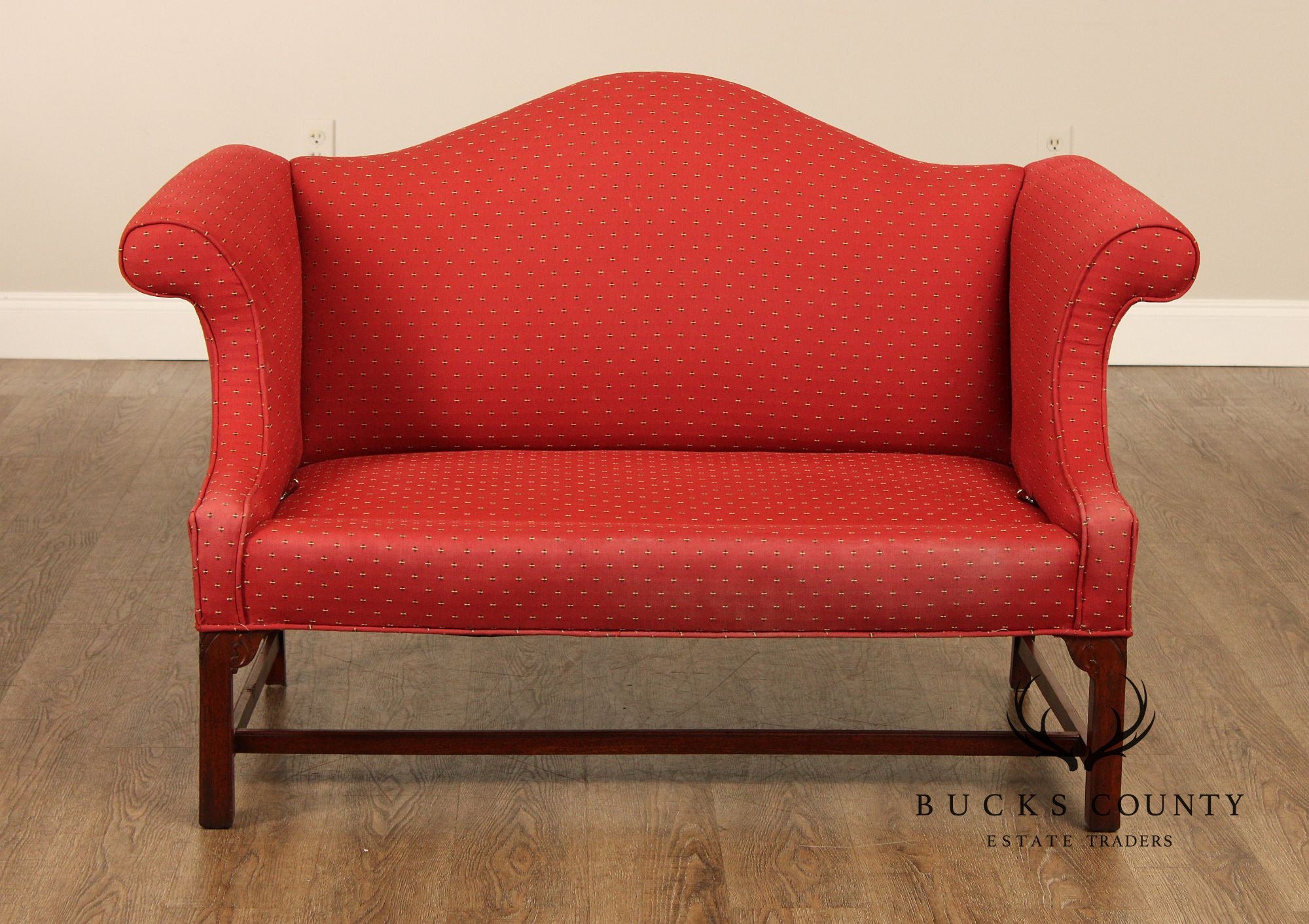 Georgian Style Upholstered Mahogany Loveseat