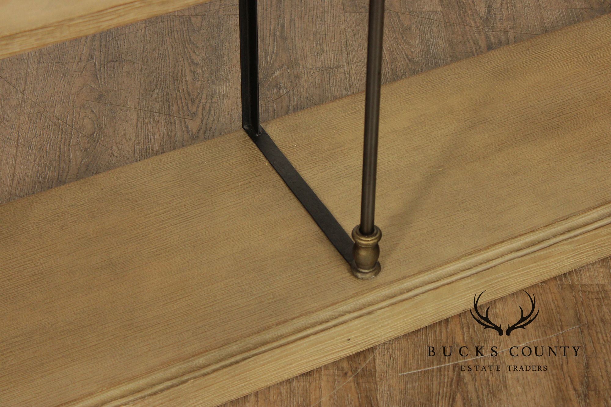 Transitional Industrial Style Iron And Wood Etagere Bookcase