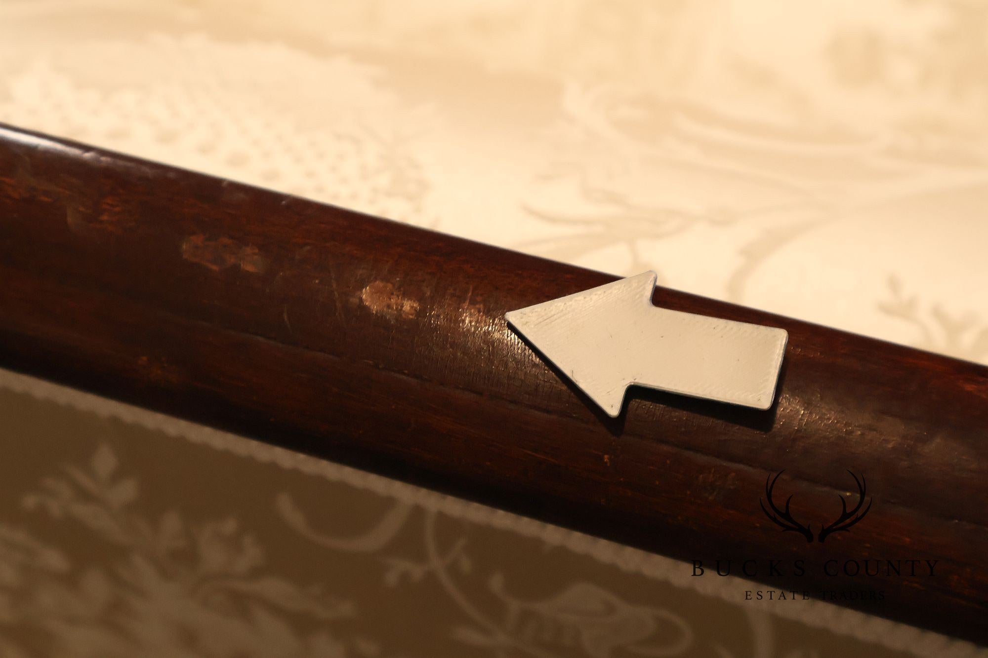 Federal Sheraton Style Upholstered Sofa With Carved Wood Frame