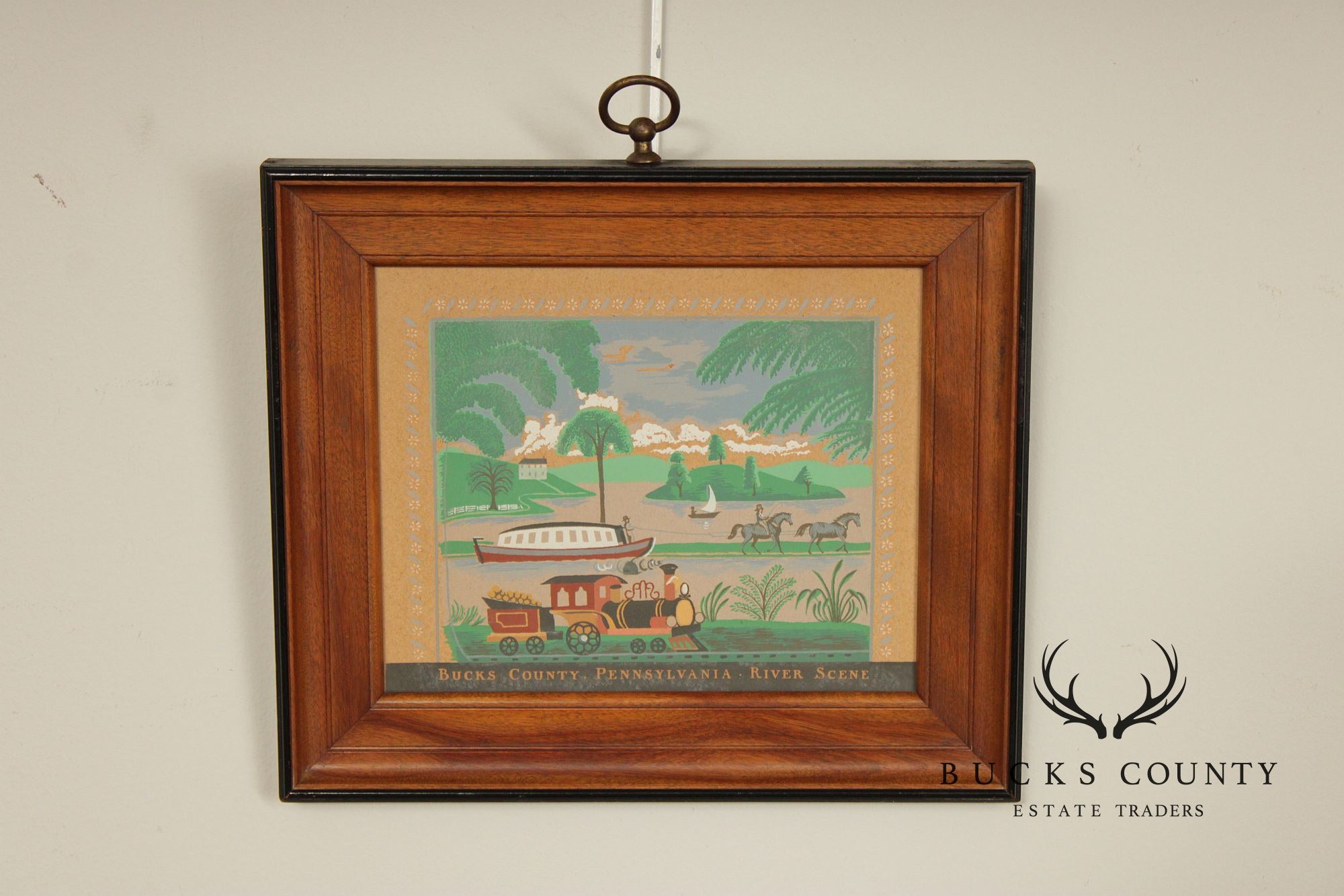 Folk Art Style Set of Four Bucks County Framed Prints