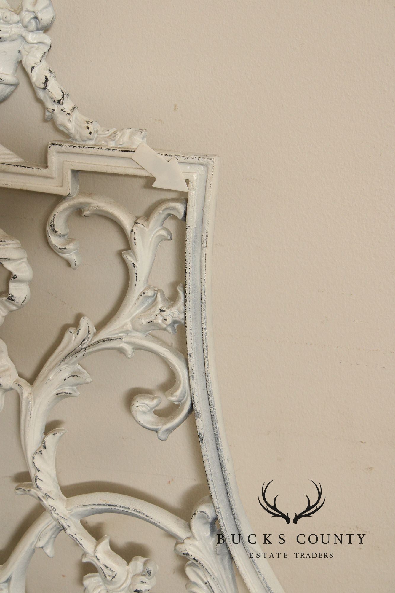 Rococo Style Ornate Metal King Headboard