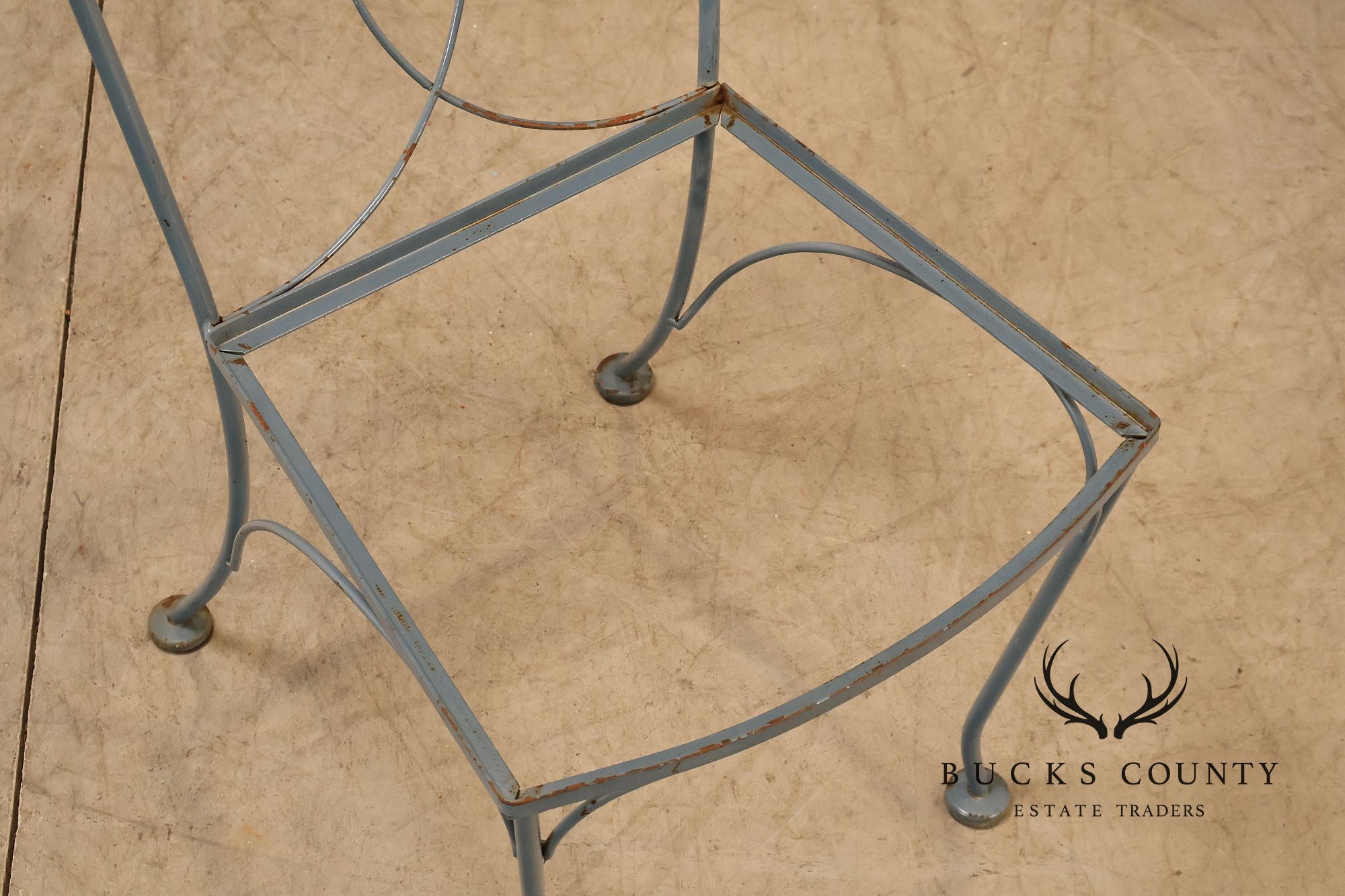 Vintage Ornamental Wrought Iron Three-Piece Patio Bistro Set