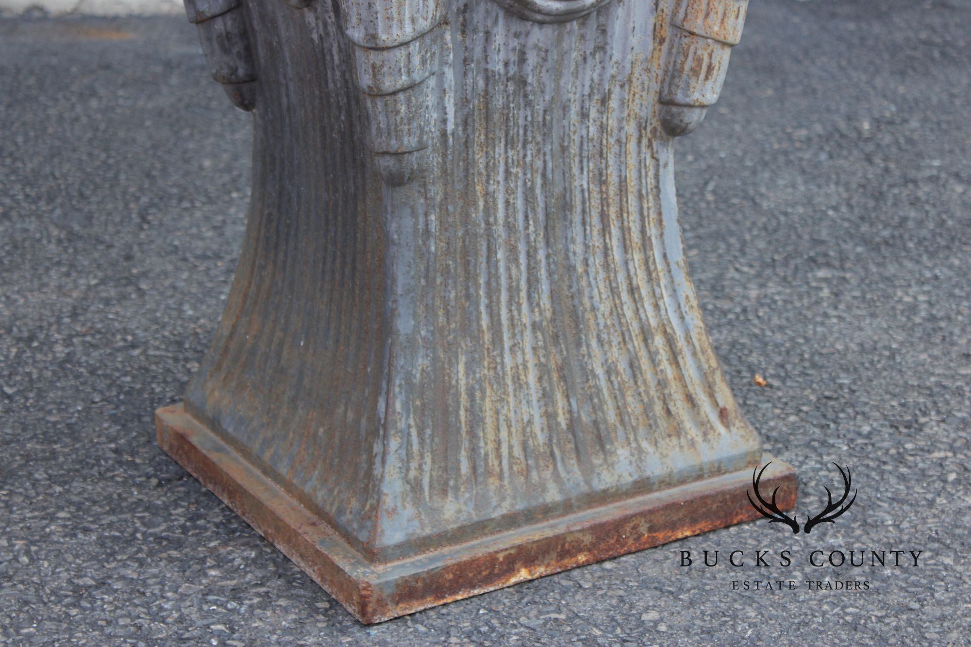 Vintage Pair of Cast Iron Garden Pedestals