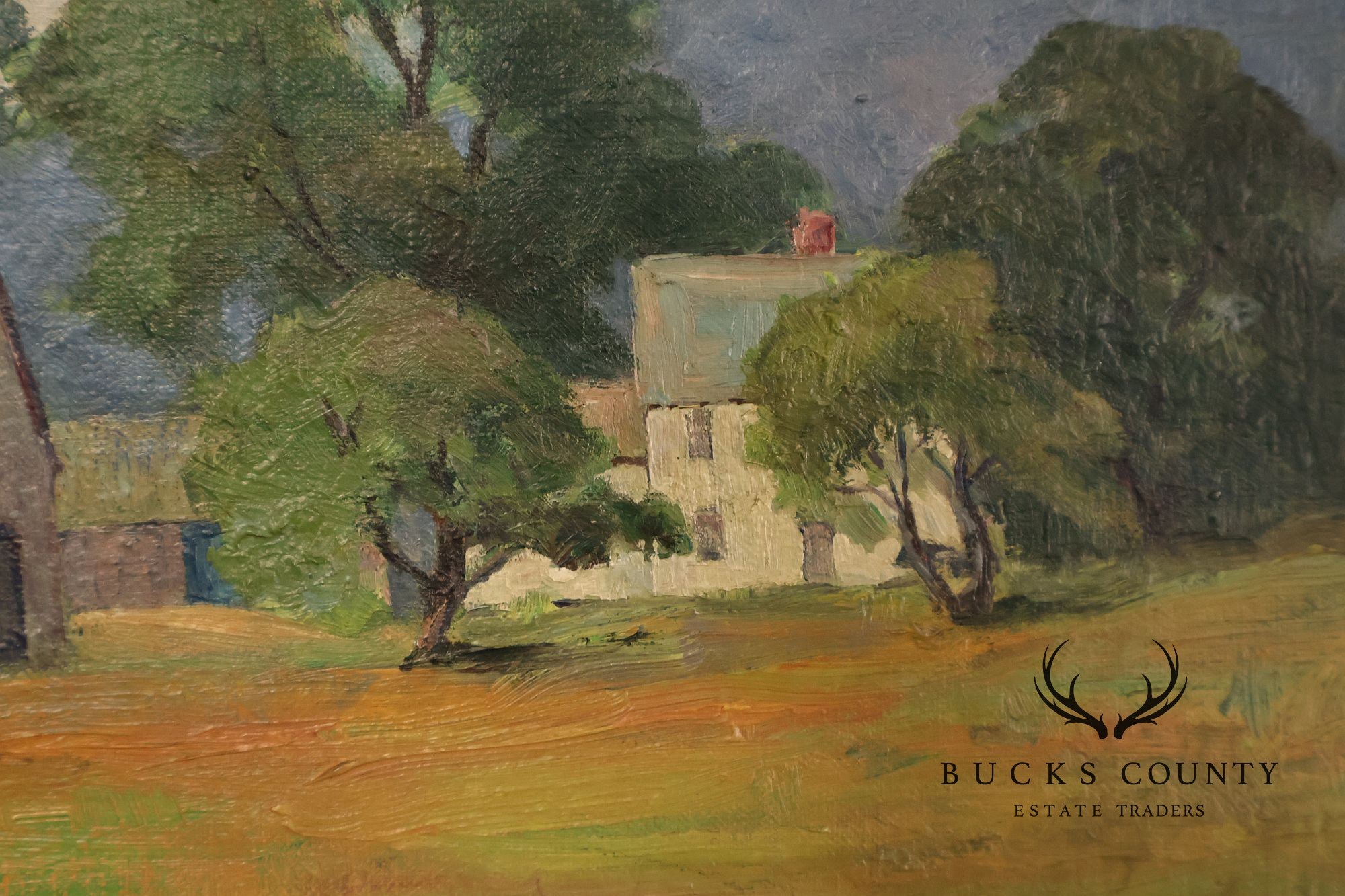 Alice Weed Framed Oil Painting, New England Farmstead