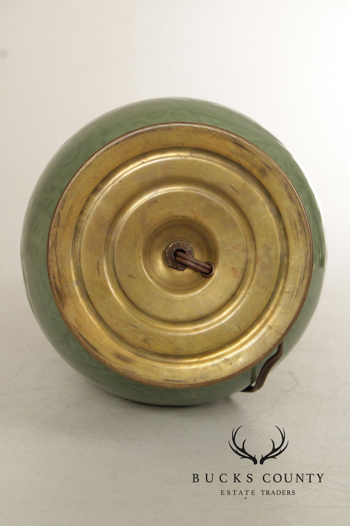 Asian Style Celadon Glazed Table Lamp