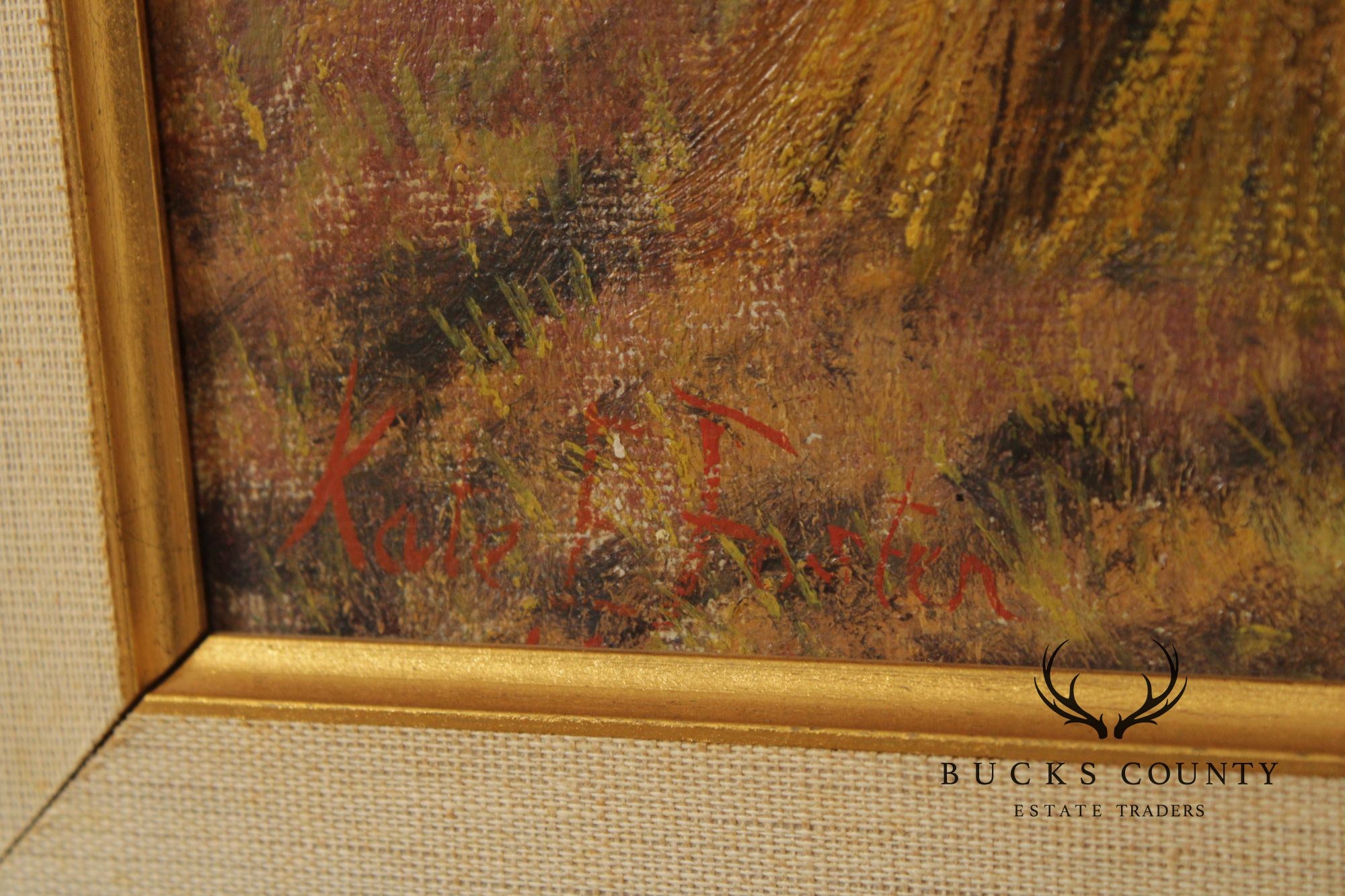 Kate E. Foster Oil Painting, 'Hayfield'