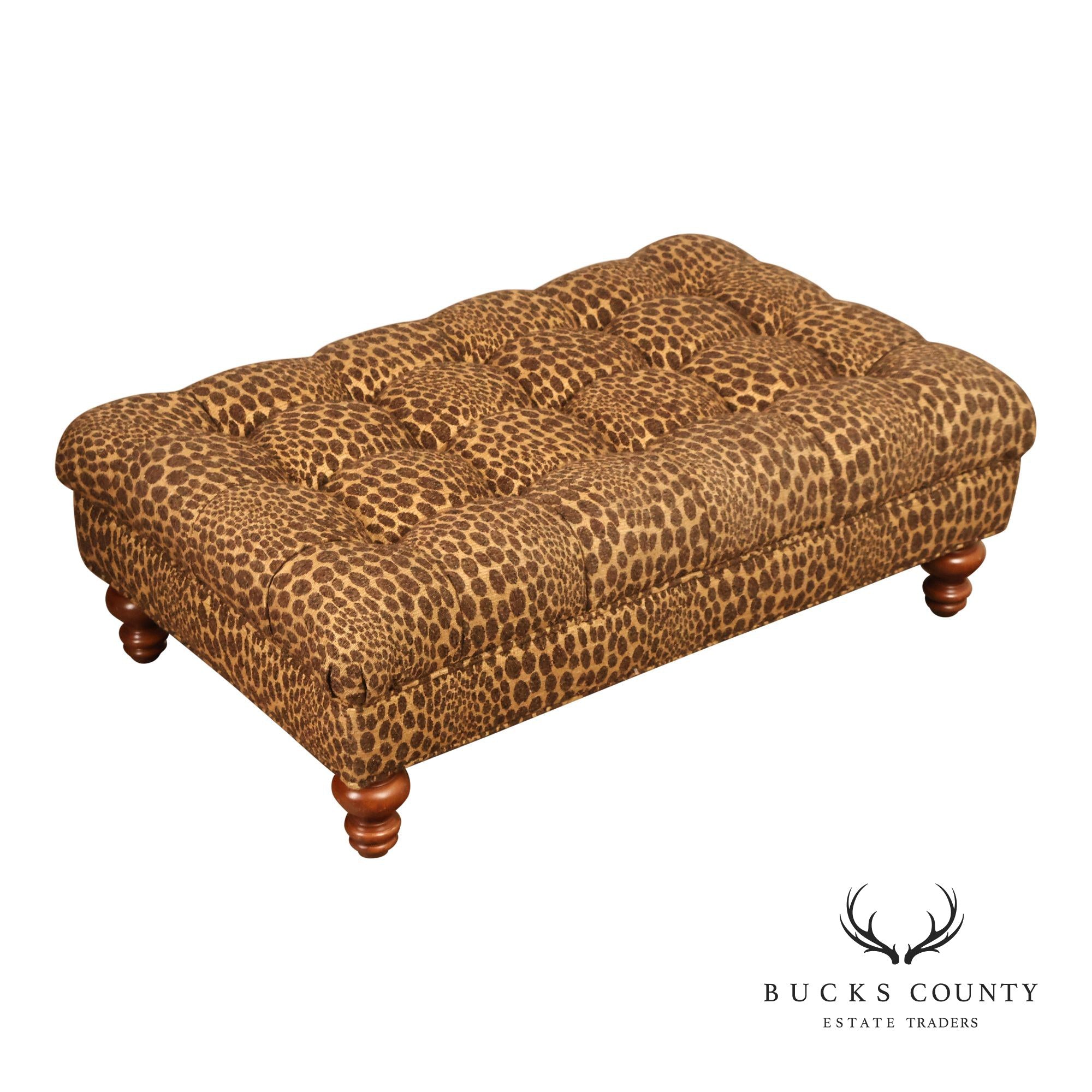 English Regency Style Large Tufted Ottoman